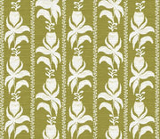 Blocked Tulips In Chartreuse Grasscloth Wallpaper