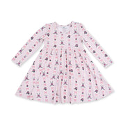Megan's Bowtiful Hockey Stripe - Twirly Long Sleeve Dress