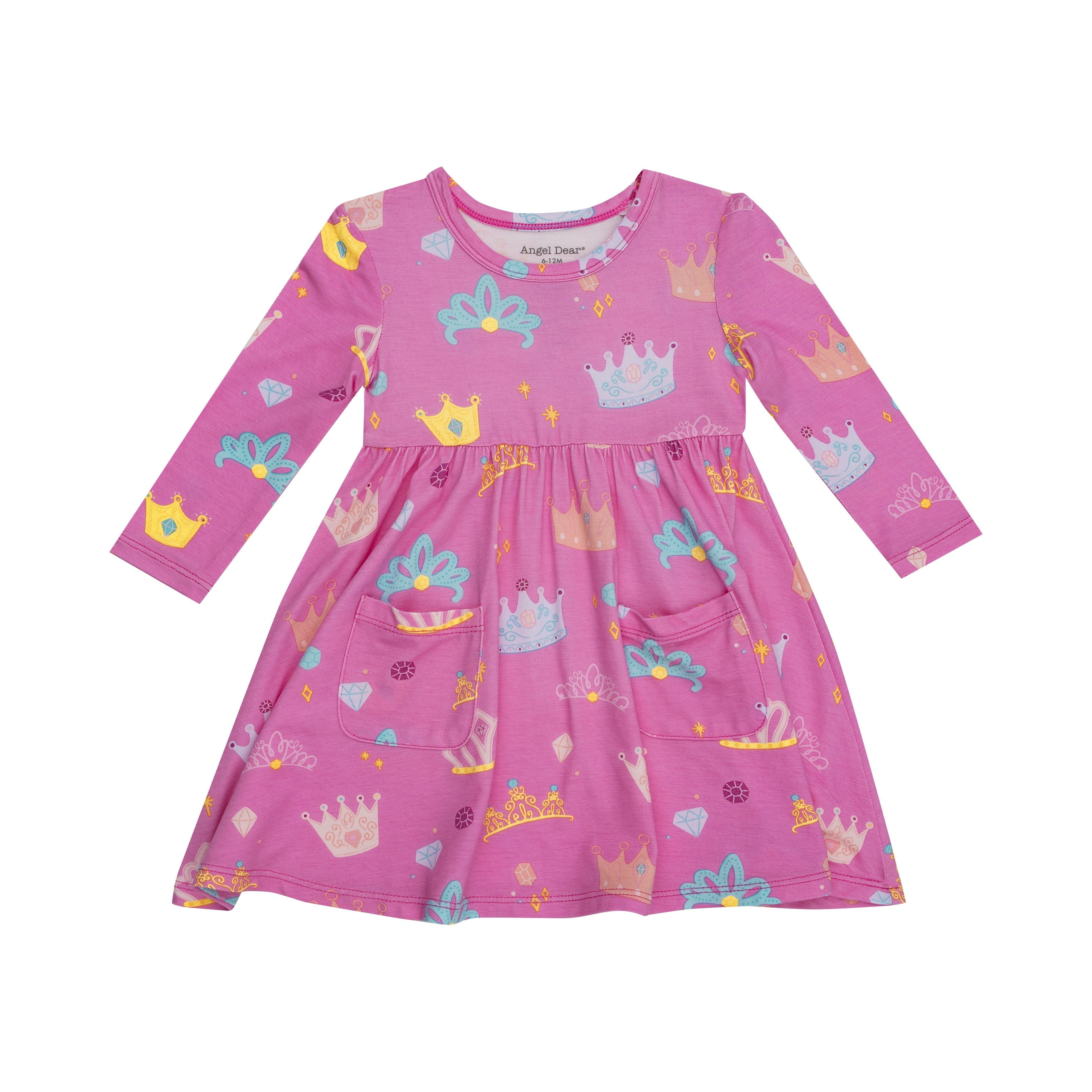 Twirly L/s Dress - Princess Crowns