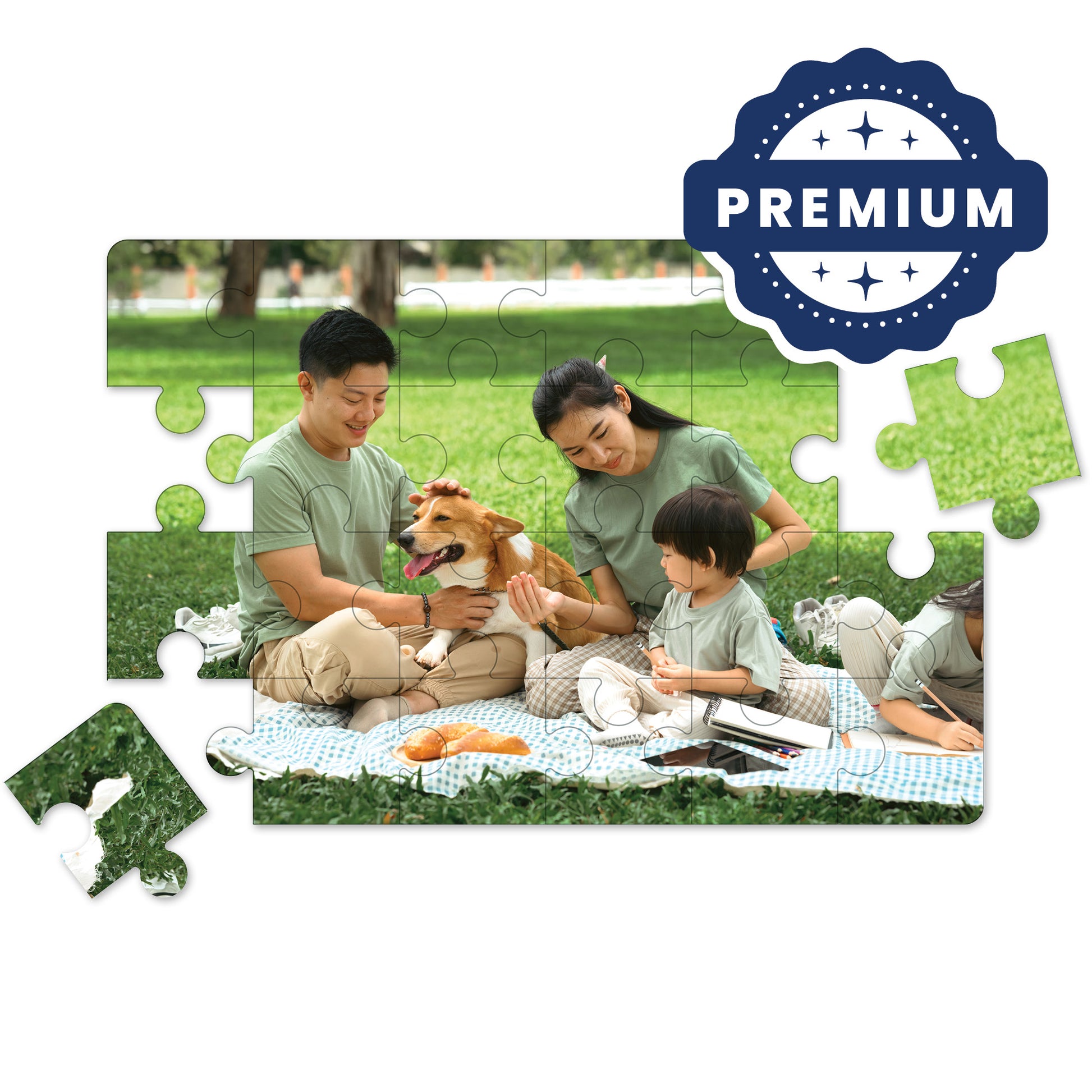 Premium Personalized Pet Photo Puzzle, Landscape / Horizontal – 24 Pieces