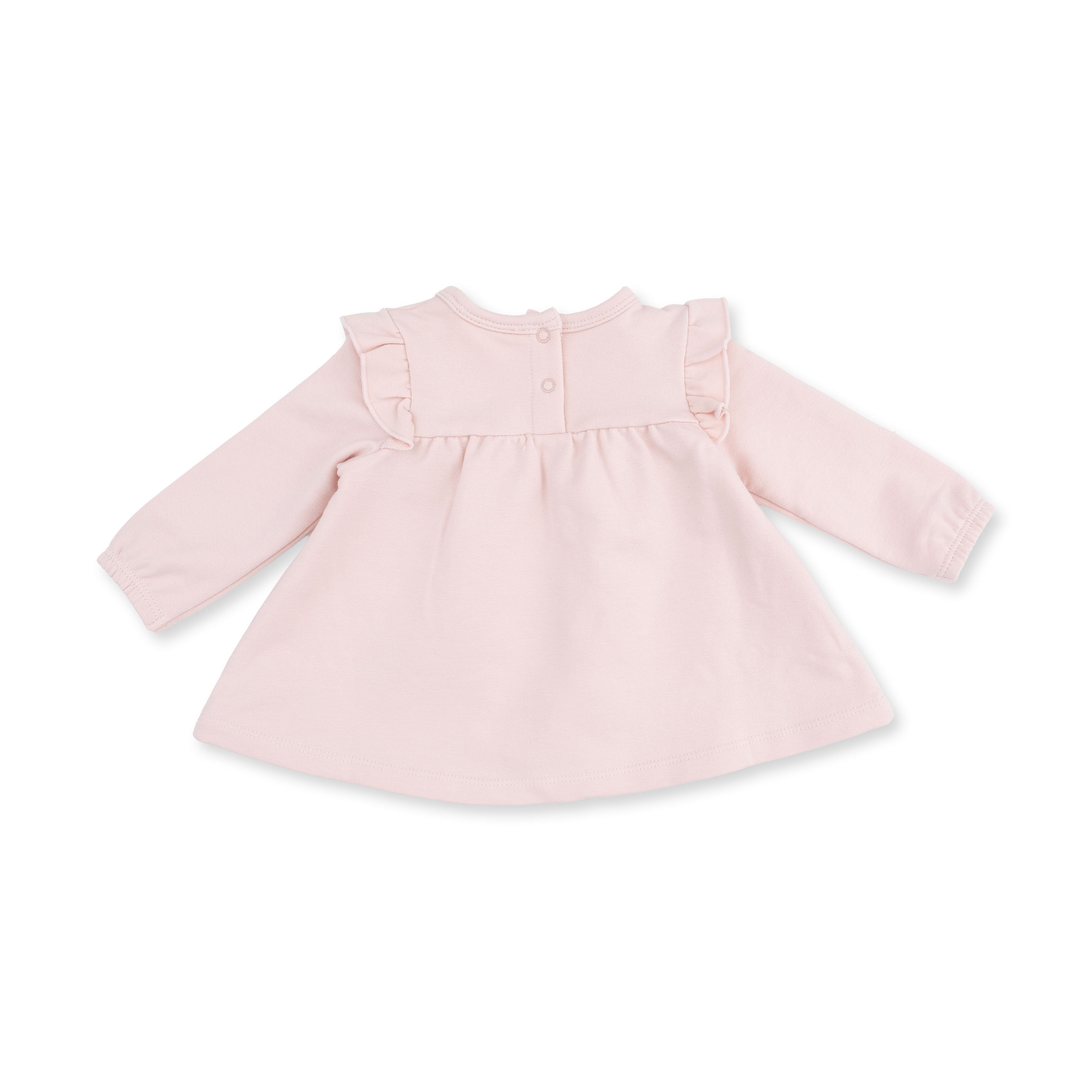 Veiled Pink Bows - Long Sleeve Sweatshirt With Ruffles And Leggings