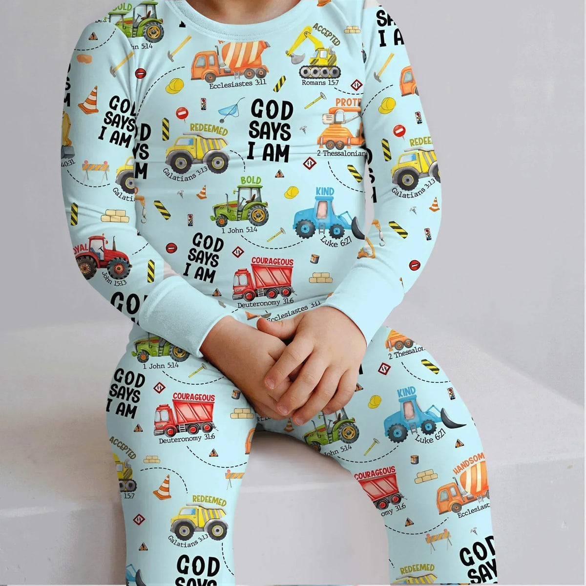 God Says I Am Boy Bamboo Two Piece Long Sleeve Pajama Set