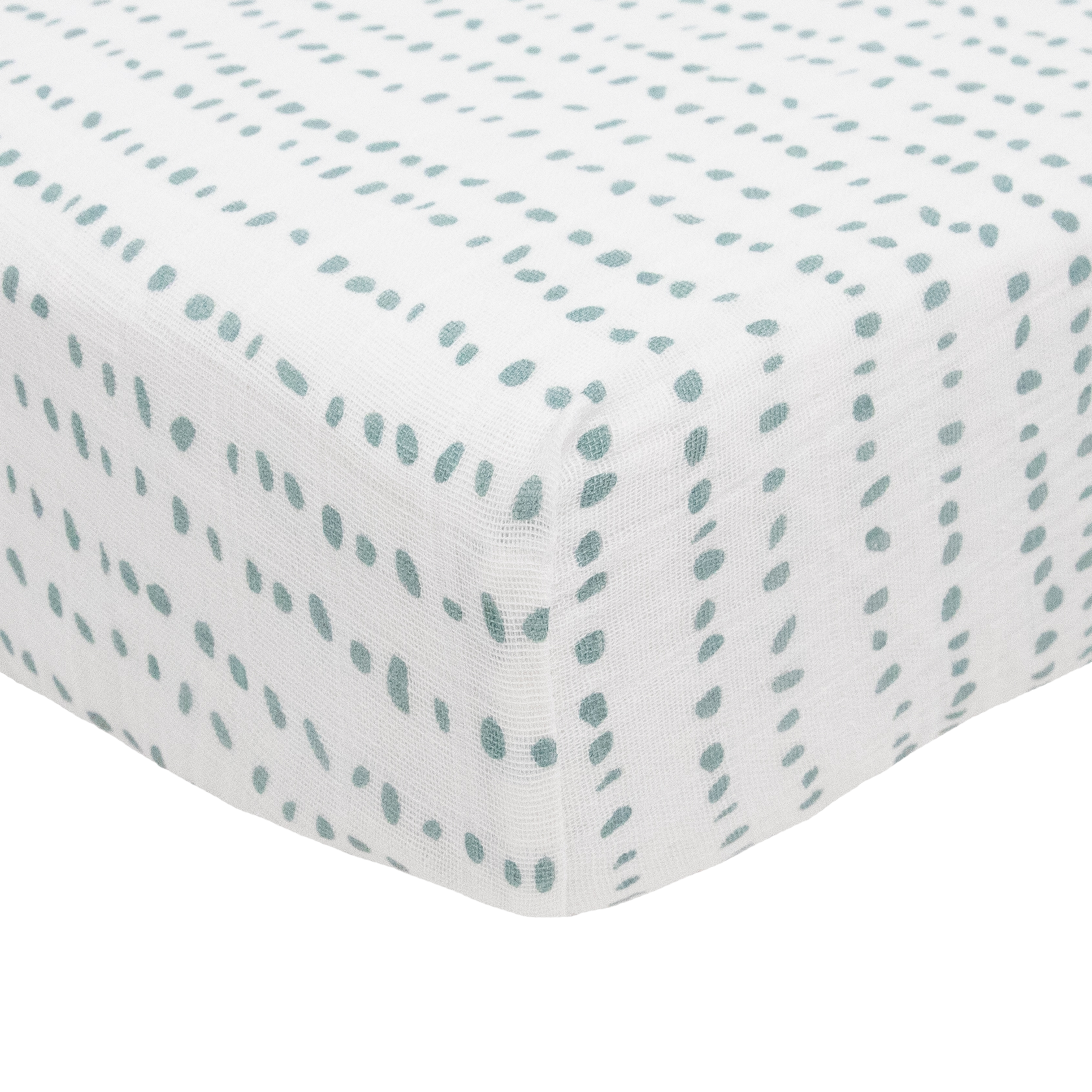 Cotton Muslin Crib Sheet - Stone Stripe