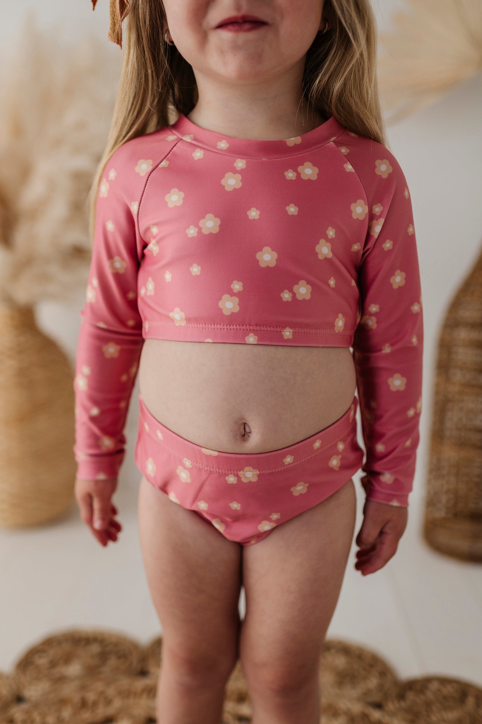 Girl's Two-piece Crop Swim Set