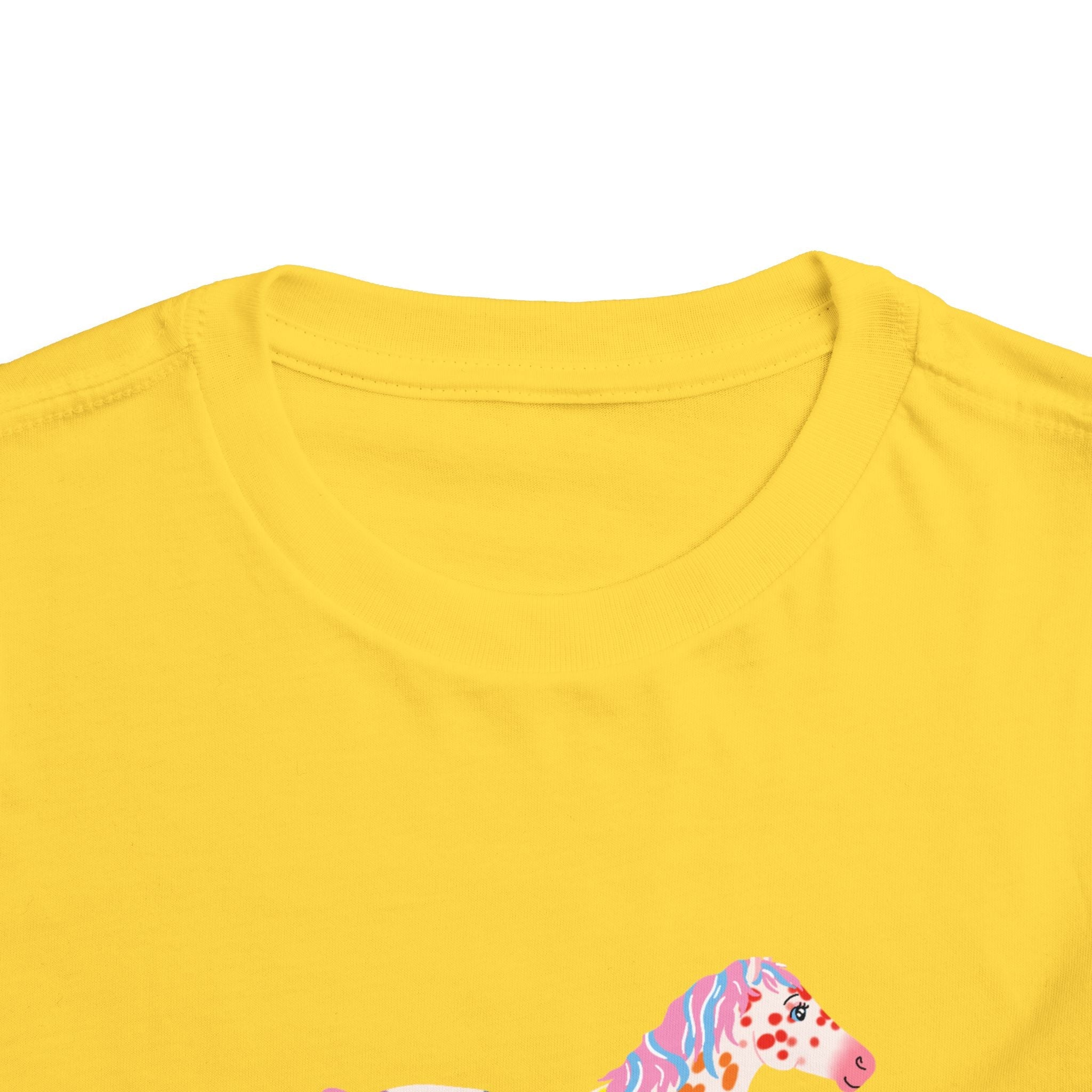 Rainbow On My Parade Horse Toddler Short Sleeve Tee Shirt
