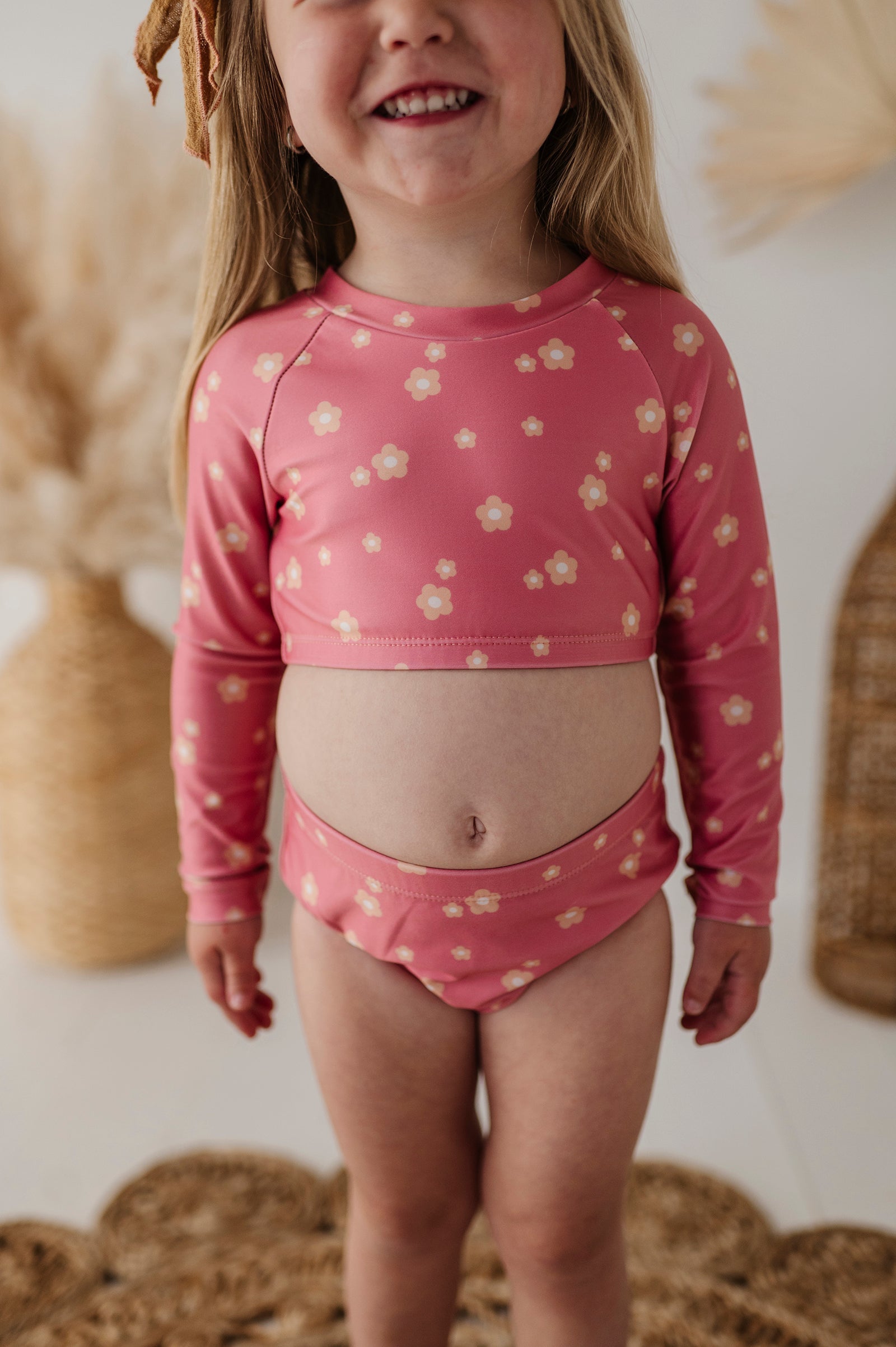 Girl's Two-piece Crop Swim Set