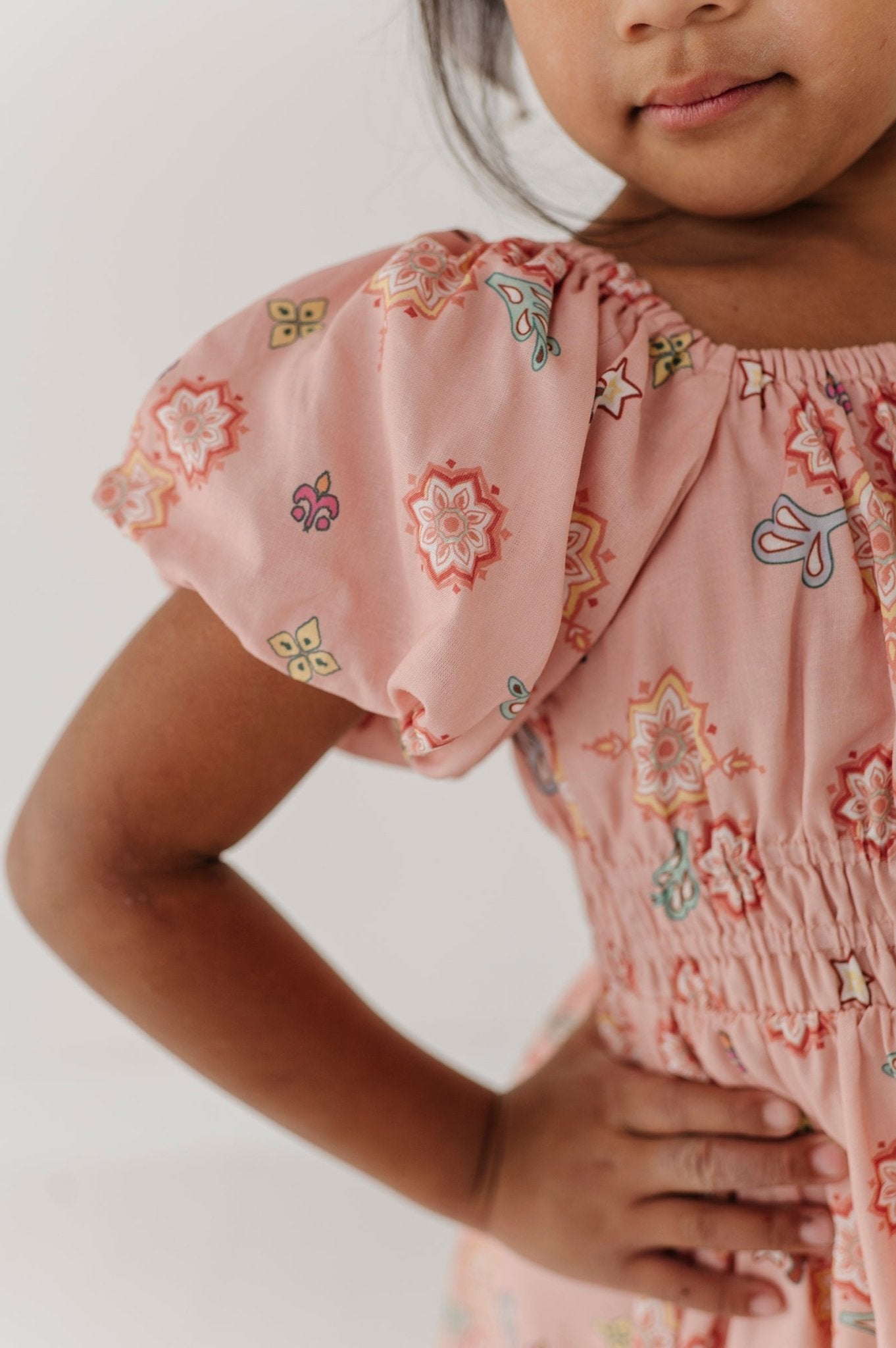 Peasant Bubble Sleeve Dress