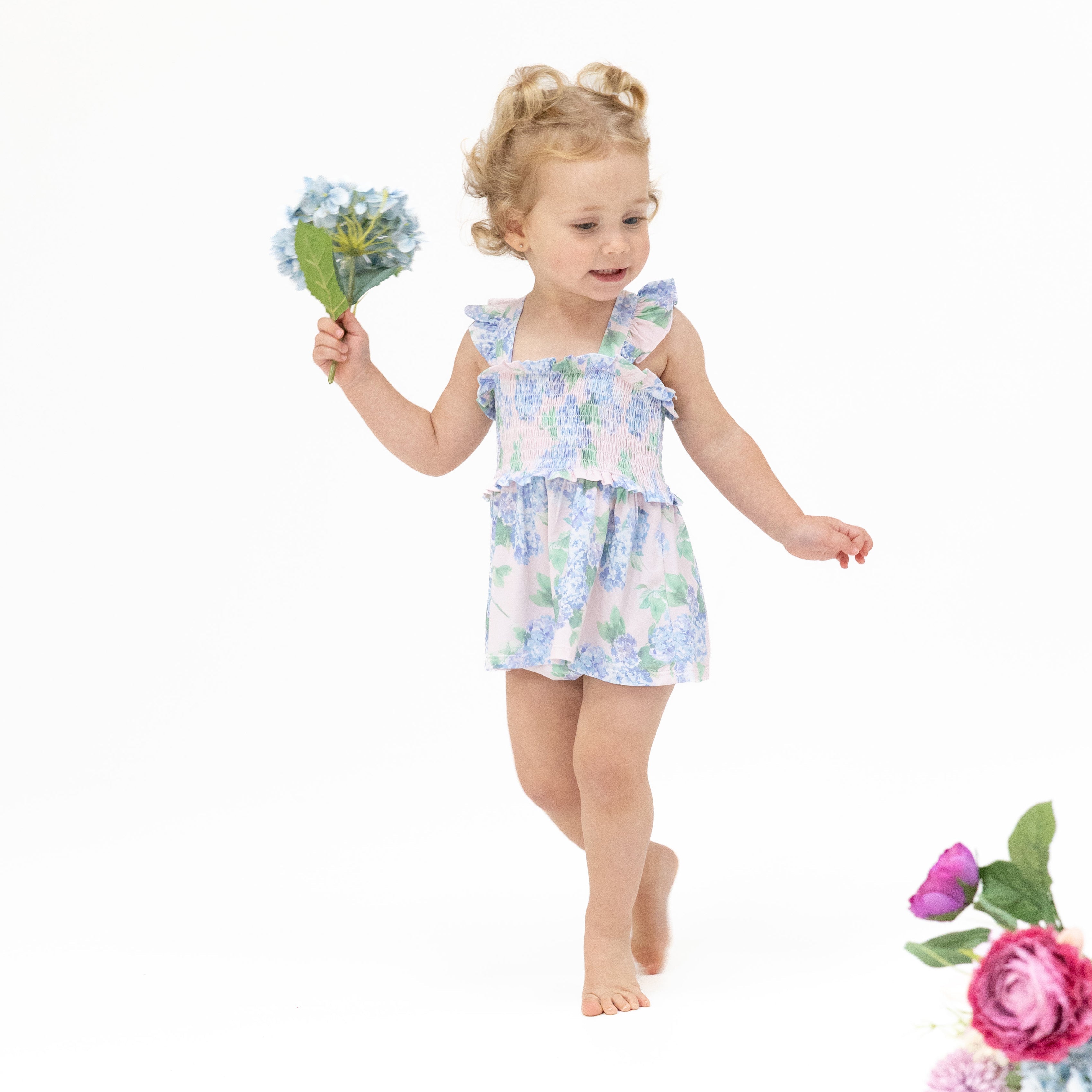 Hydrangeas - Smocked Top With Bloomer