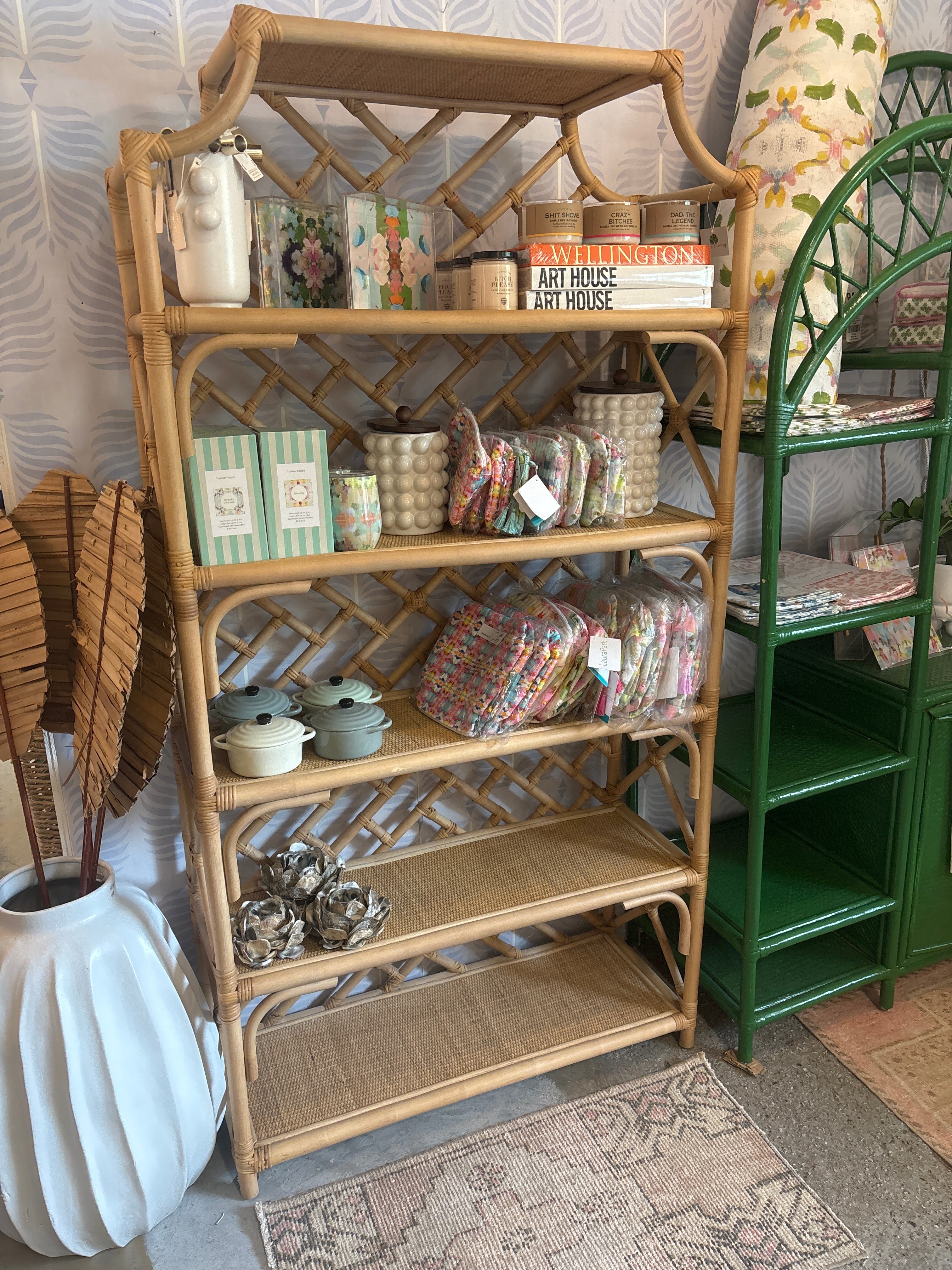 Chippendale Rattan Bookshelf