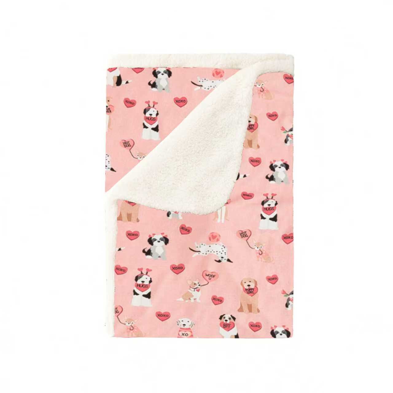 Pups & Kisses (dream Blanket) - Pink