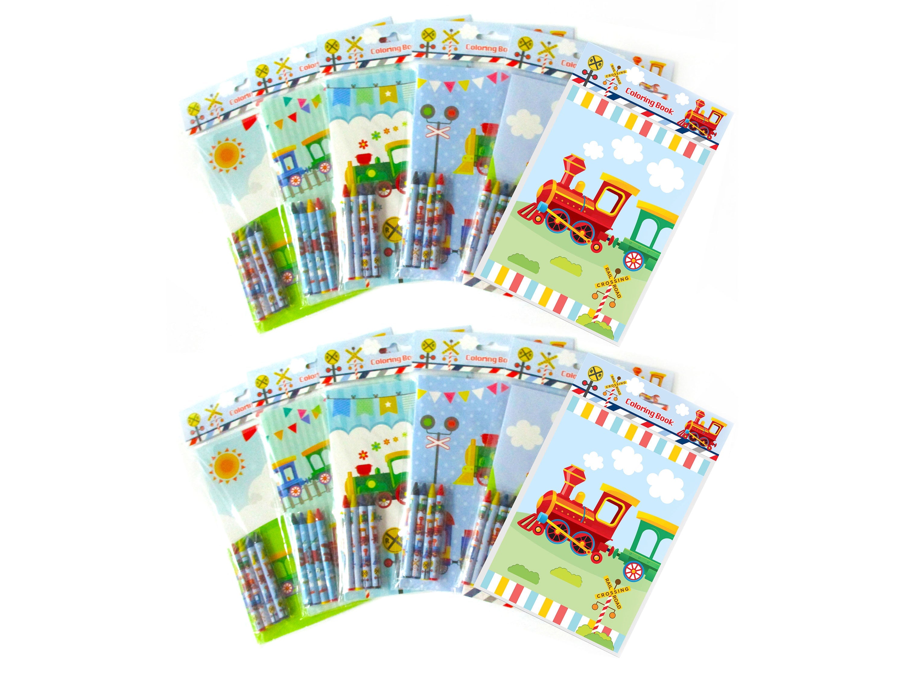 Train Coloring Books With Crayons Party Favors - Set Of 6 Or 12