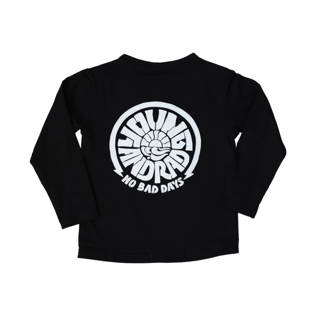 No Bad Days Long Sleeve Tee- Black