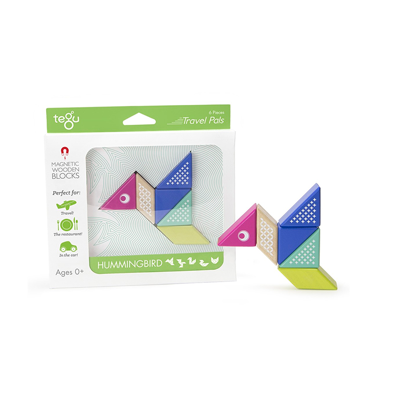 Travel Pals - Hummingbird <br>magnetic Wooden Blocks <br>6 Pieces