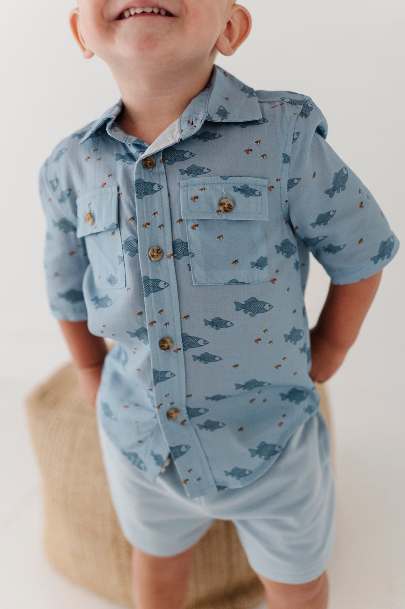 Boys Utility Shirt In Fish