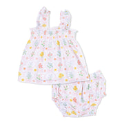 Spring Blooms Bow Trellis - Ruffly Strap Top And Bloomer