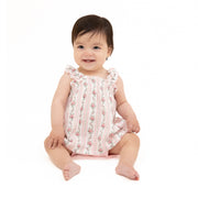 Winding Roses Stripe - Ruffly Strap Top And Bike Short