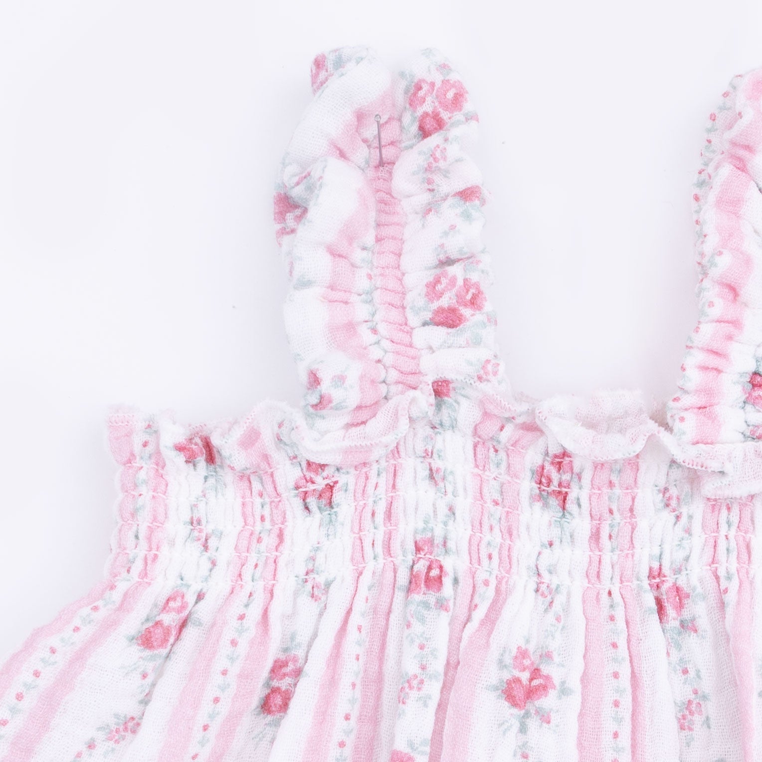 Winding Roses Stripe - Ruffly Strap Top And Bike Short