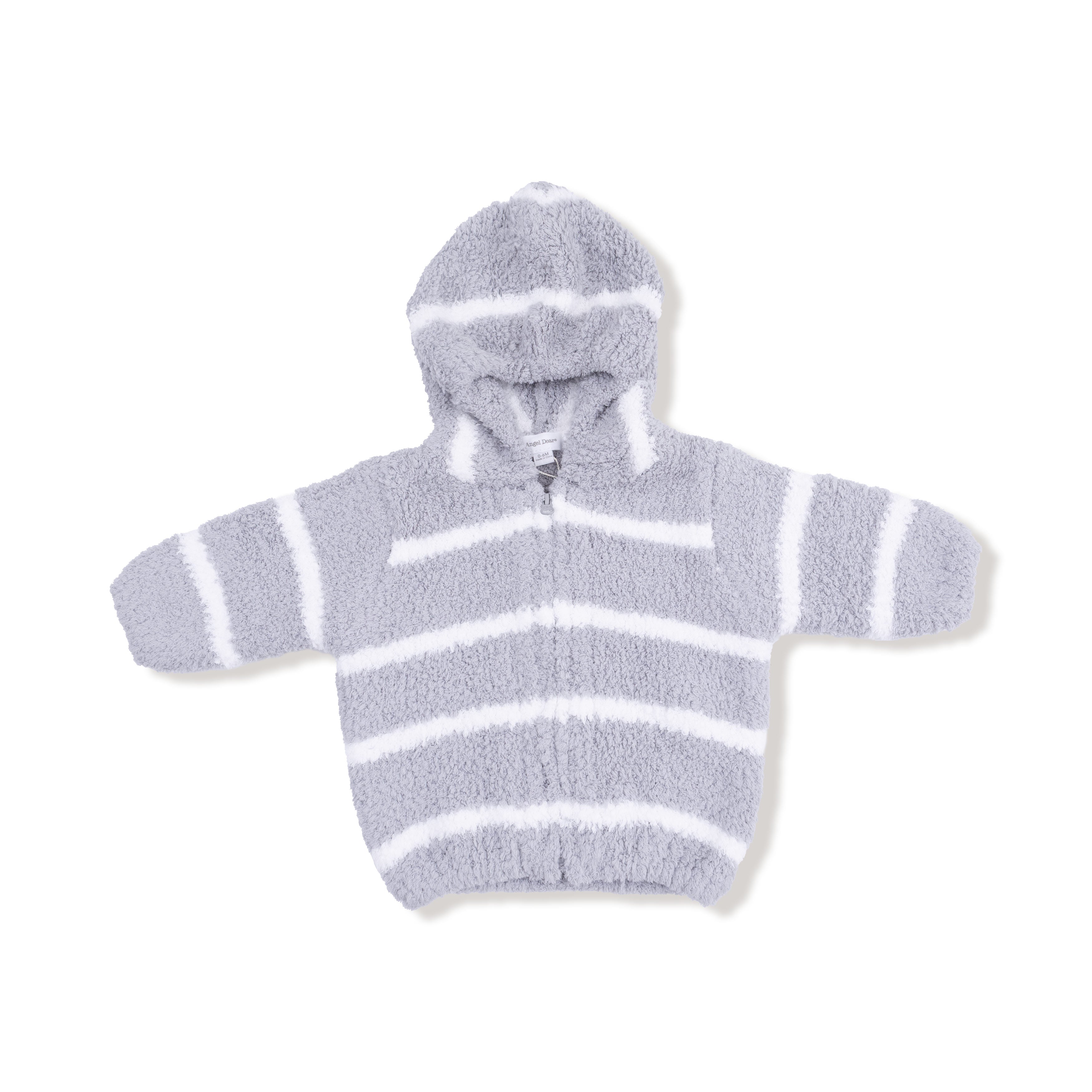 Chenille Hoodie - Grey & Ivory Stripe