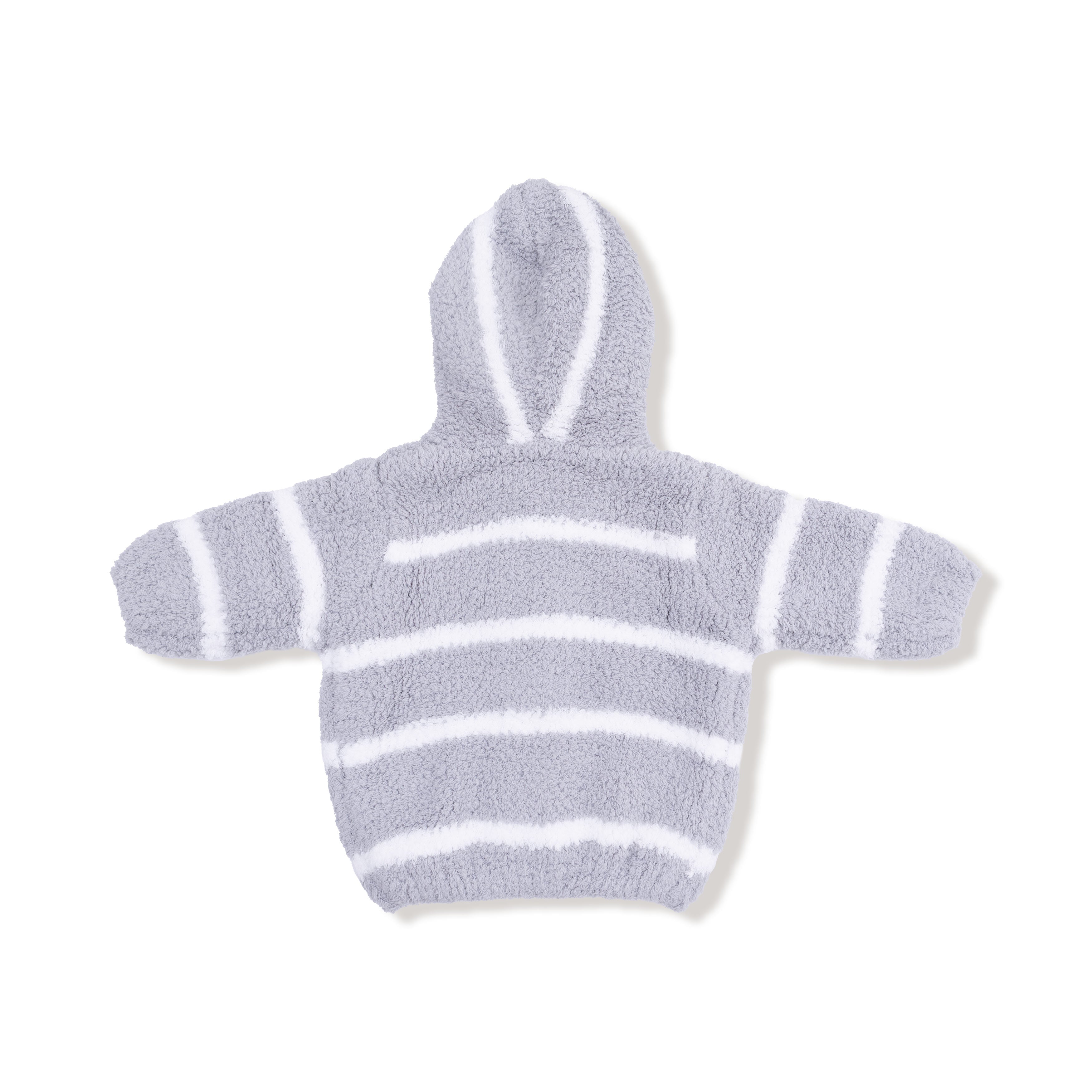 Chenille Hoodie - Grey & Ivory Stripe