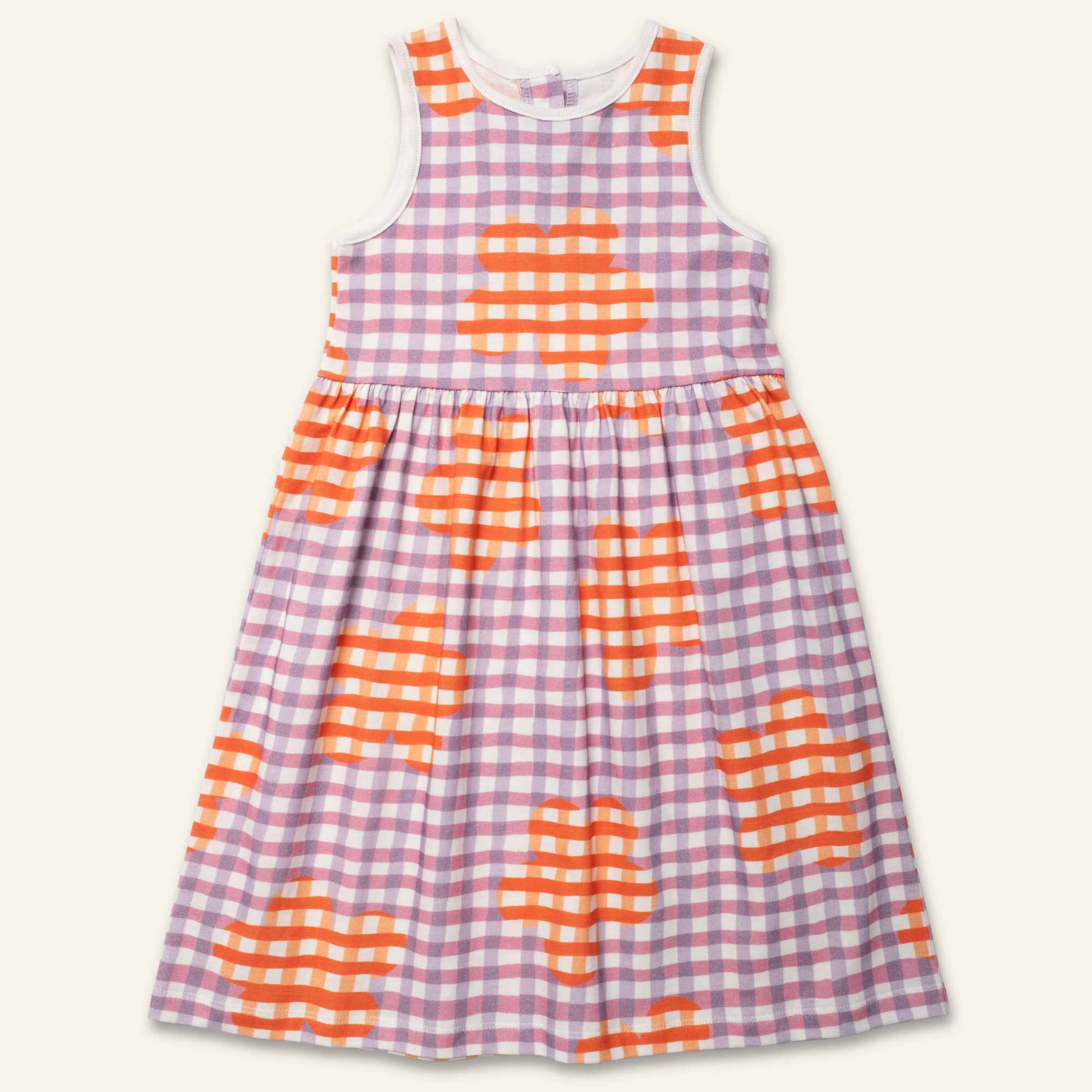 Flower Gingham Tank Dress