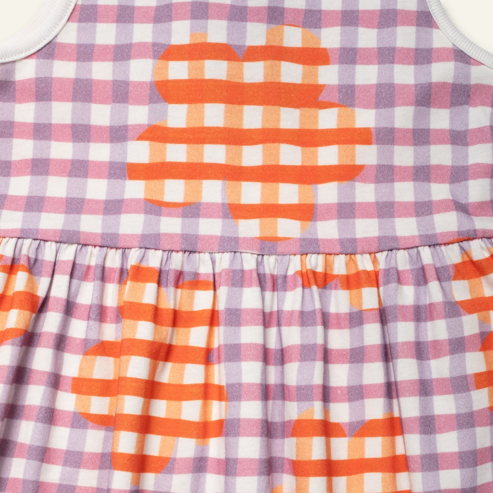 Flower Gingham Tank Dress