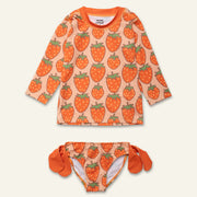 Strawberry Rashguard Bikini Set