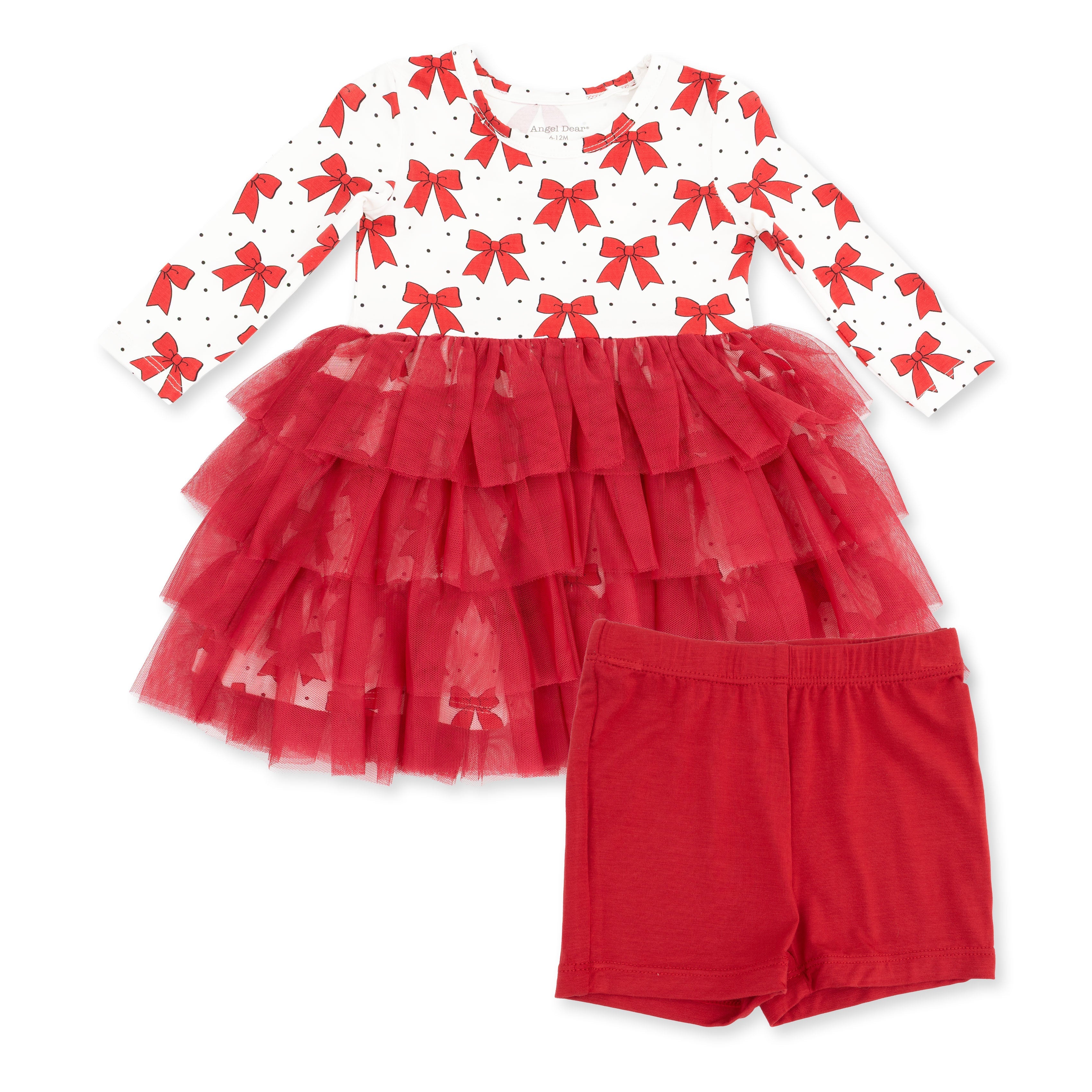 Festive Bows - Twirly Long Sleeve Tutu Dress And Cartwheel Short