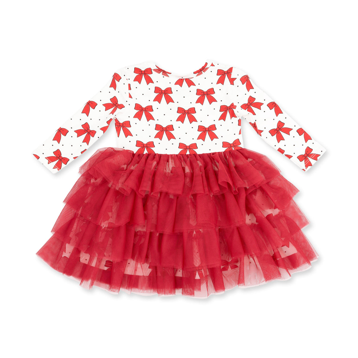 Festive Bows - Twirly Long Sleeve Tutu Dress And Cartwheel Short