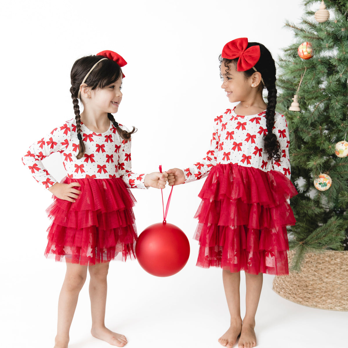 Festive Bows - Twirly Long Sleeve Tutu Dress And Cartwheel Short
