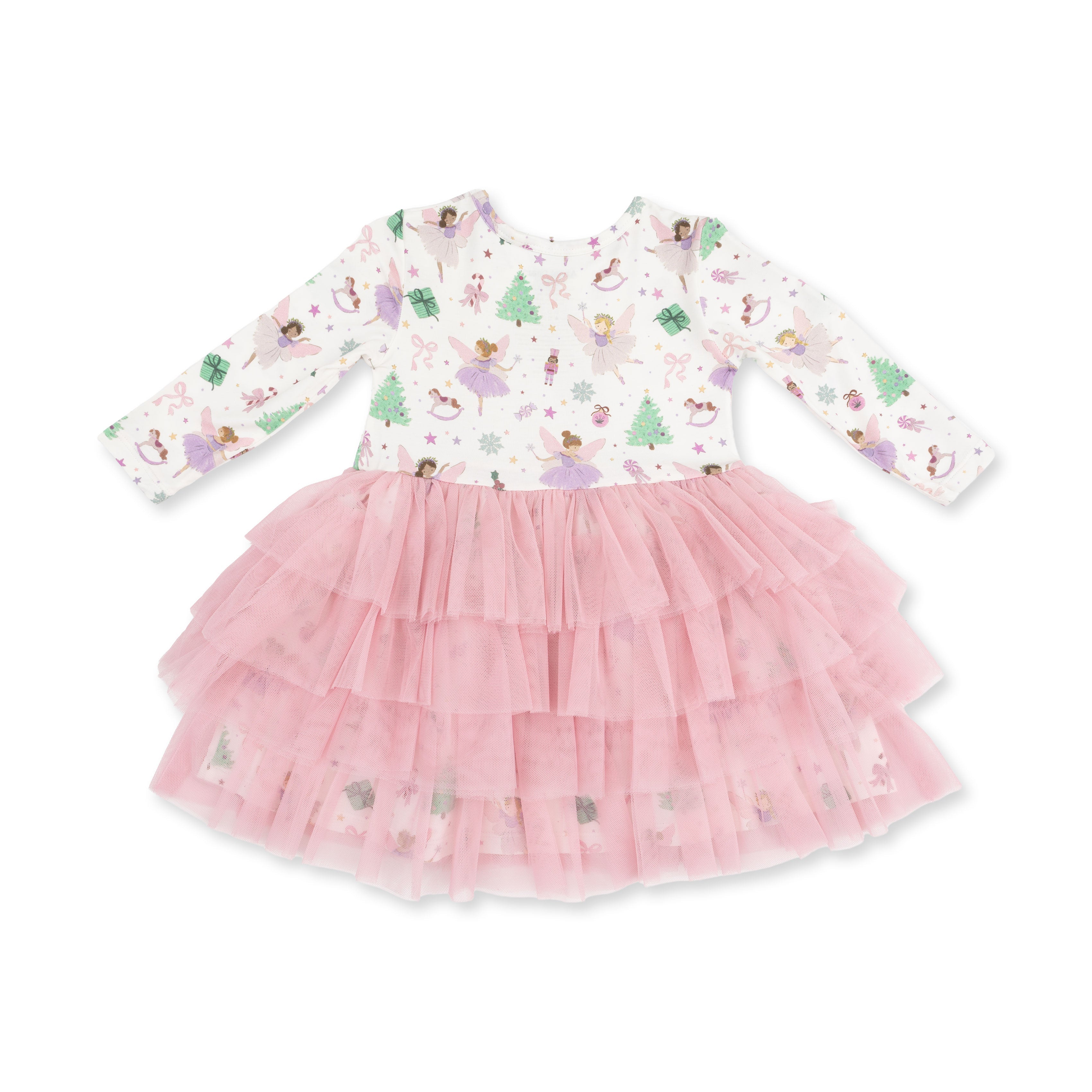 Sugar Plum Fairies - Twirly Long Sleeve Tutu Dress With Cartwheel Short