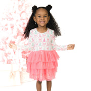 Sugar Plum Fairies - Twirly Long Sleeve Tutu Dress With Cartwheel Short
