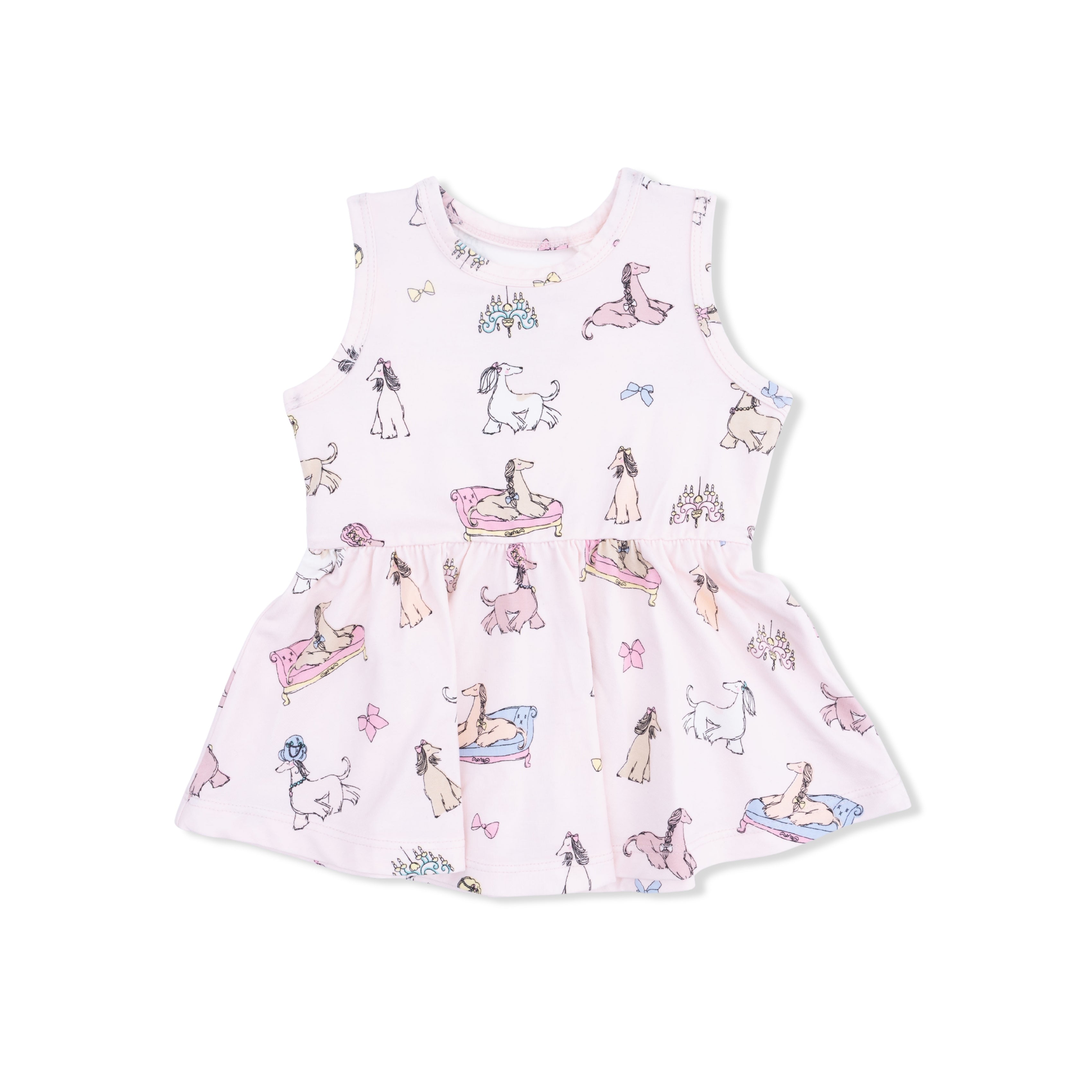 Fancy Hounds With Bows - Peplum Tank Top And Bike Short