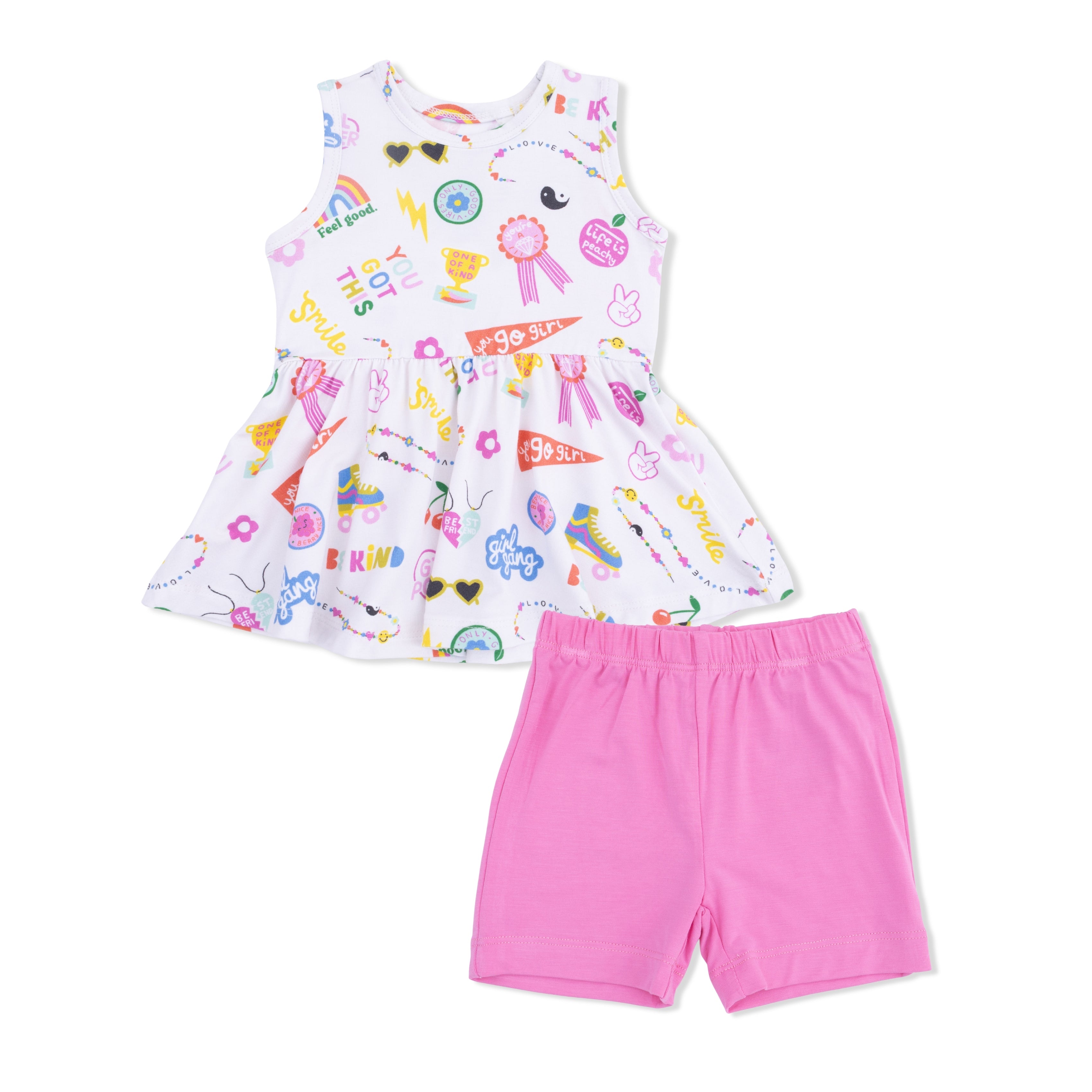 Girl Power - Peplum Tank Top And Bike Short