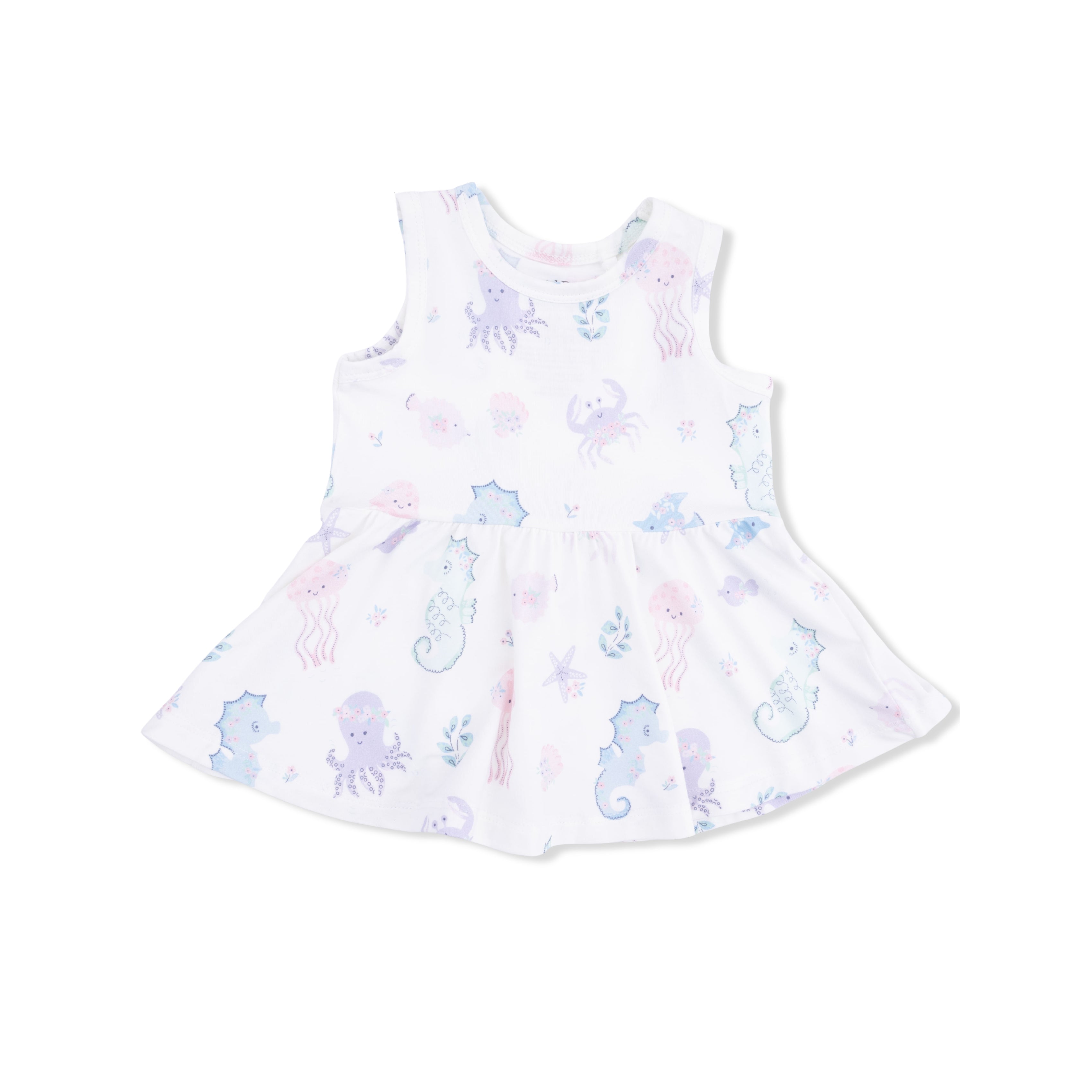 Floral Sea Creatures - Peplum Tank Top And Bike Short