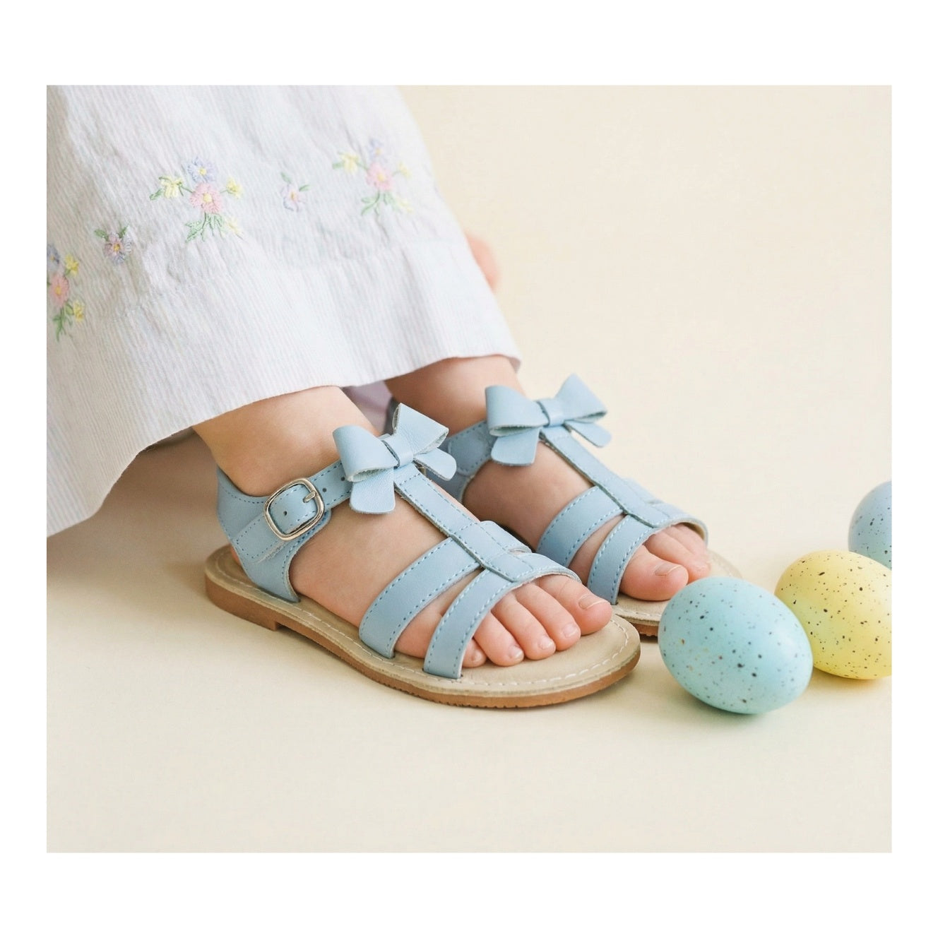 Janie T-strap Bow Sandal