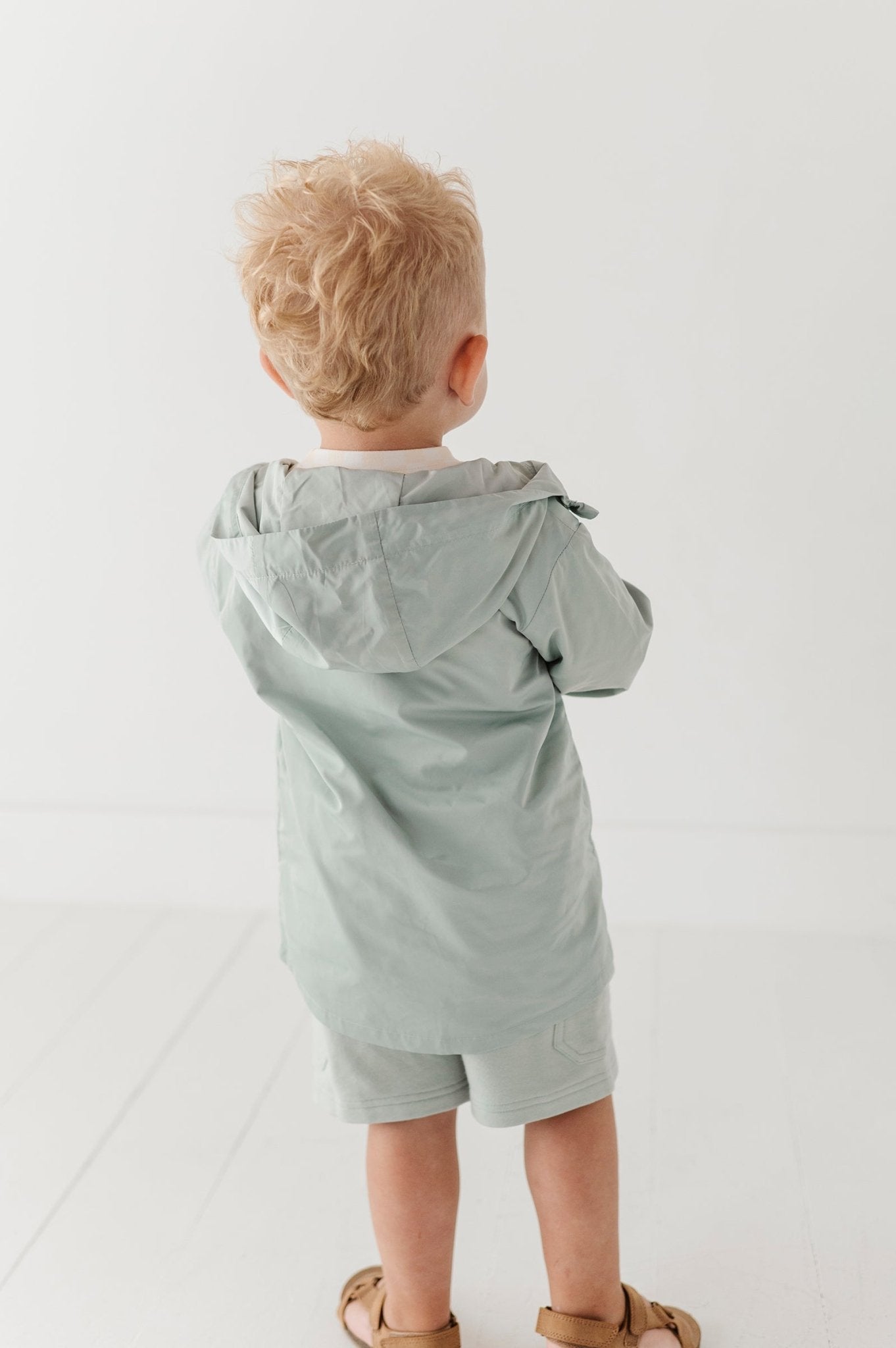 Light-weight Windbreaker In Aqua Grey
