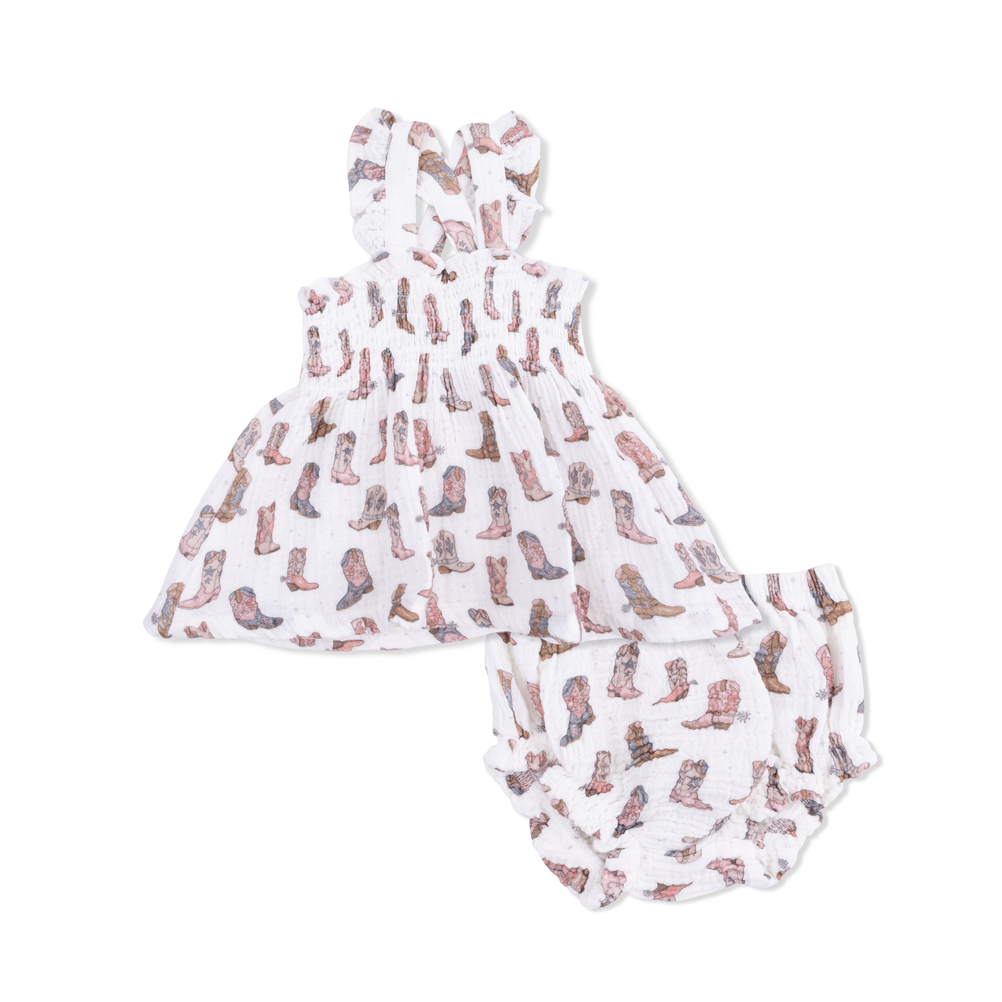 Cowgirl Boots - Smocked Top With Bloomer