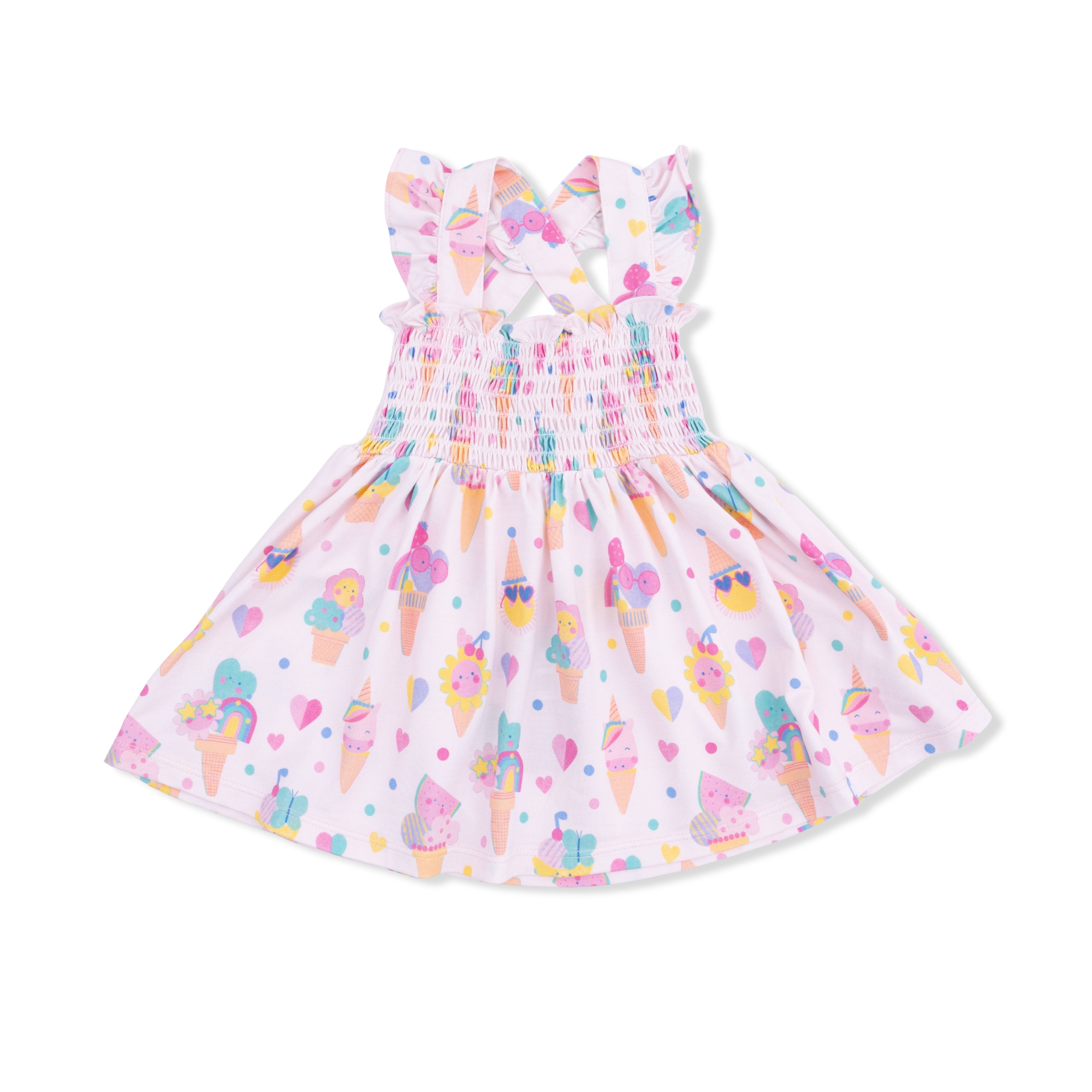 Ice Cream Fun Crew - Smocked Top With Bloomer