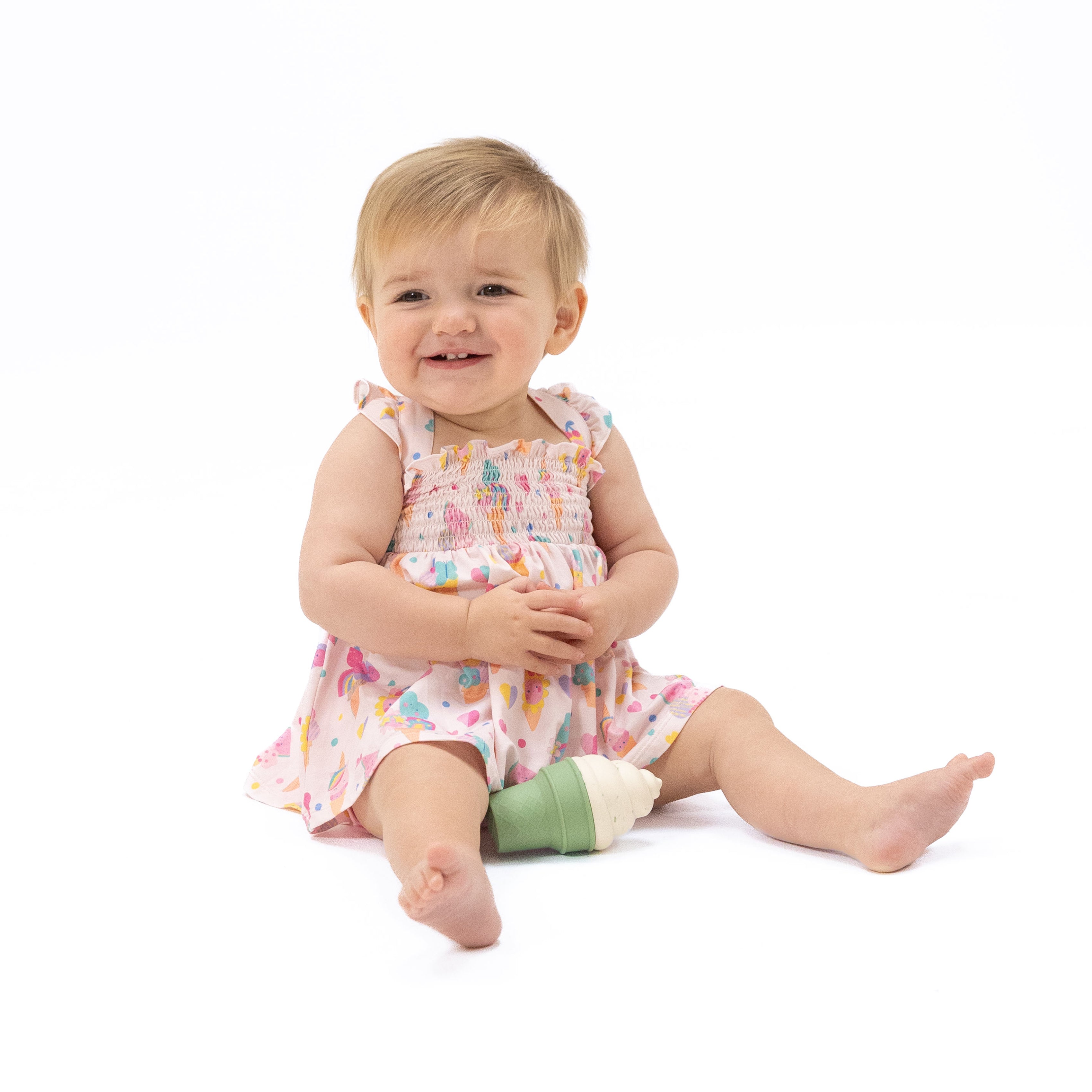 Ice Cream Fun Crew - Smocked Top With Bloomer
