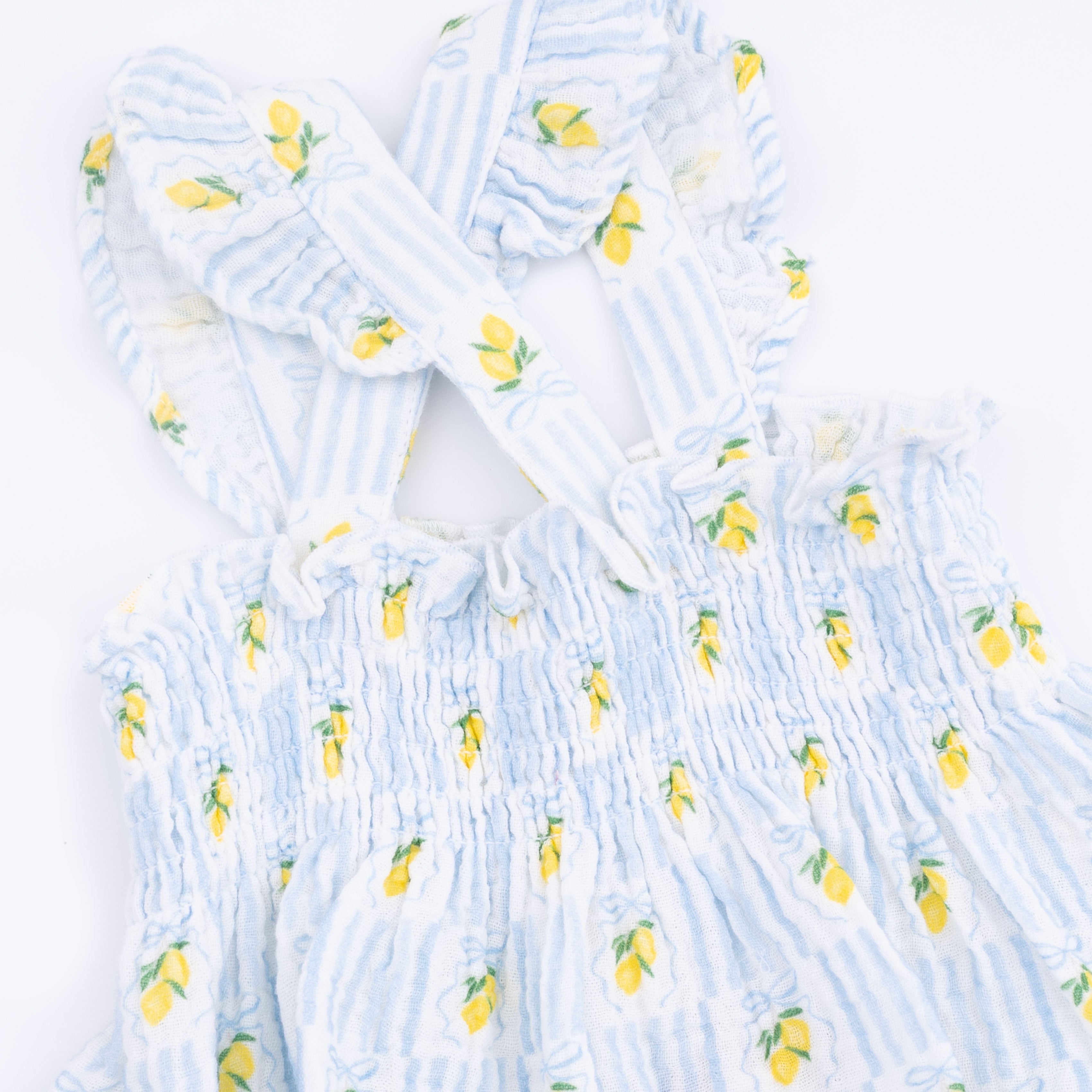 Lovely Lemons - Smocked Top With Bloomer & Sun Hat Set
