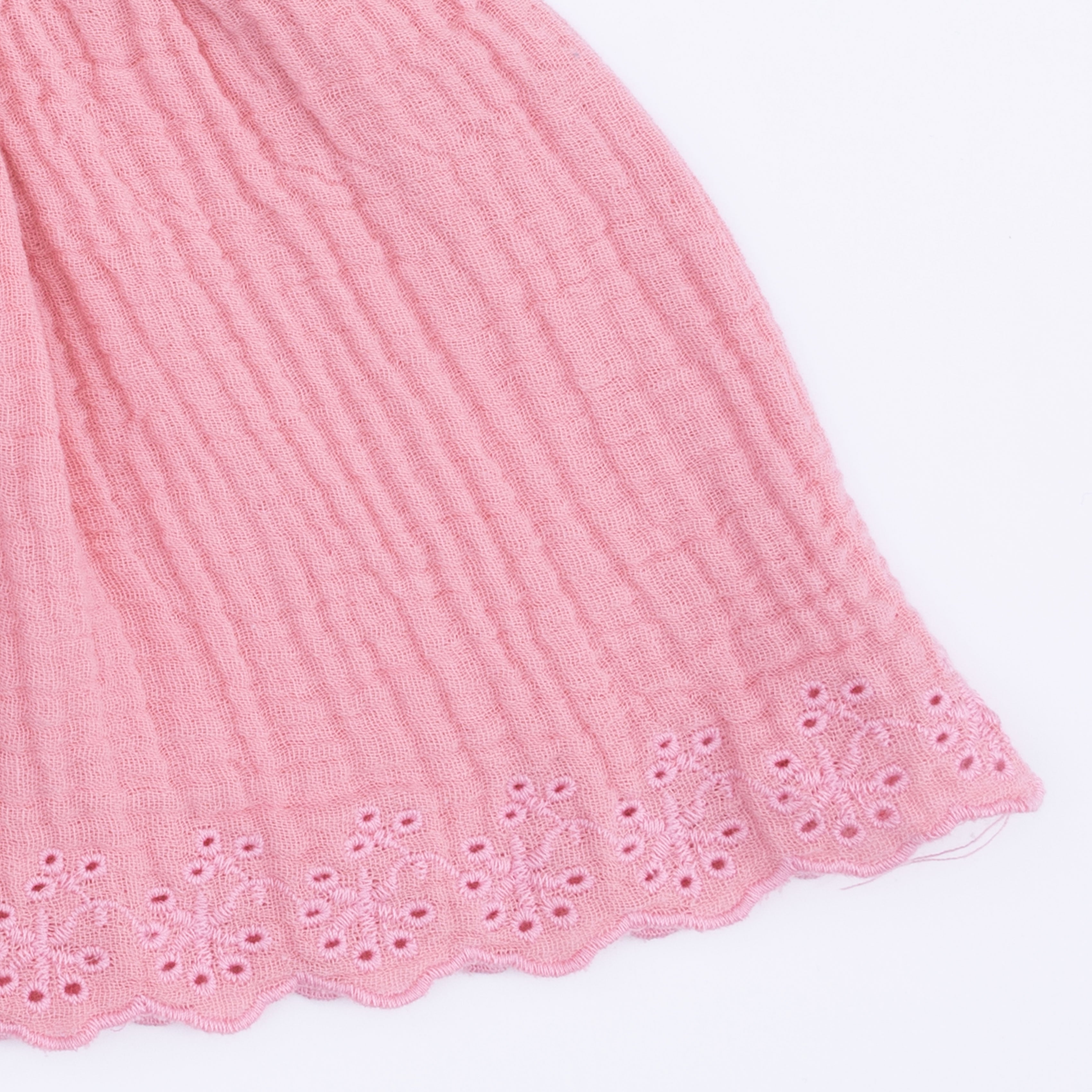 Solid Muslin Poignant Pink - Smocked Top With Bloomer