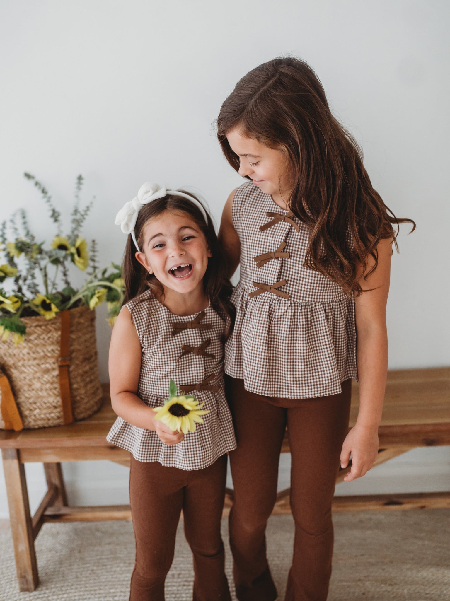 Chocolate Gingham Peplum