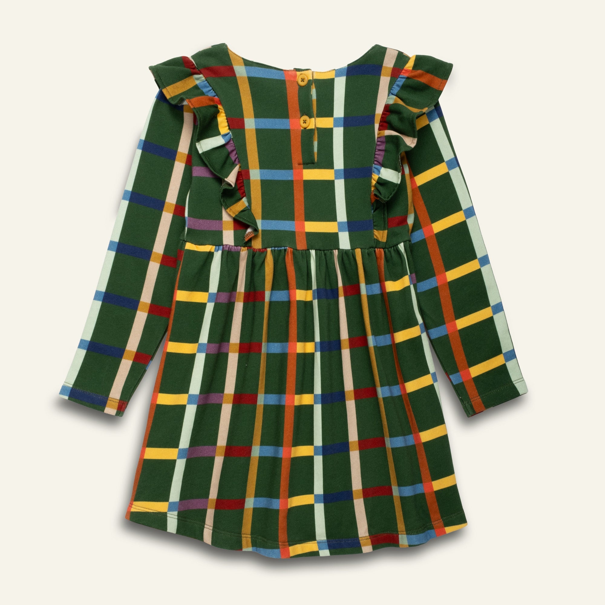 Fall Grid Ruffle Dress