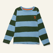 Blue & Green Rugby Stripe Long Sleeve T-shirt
