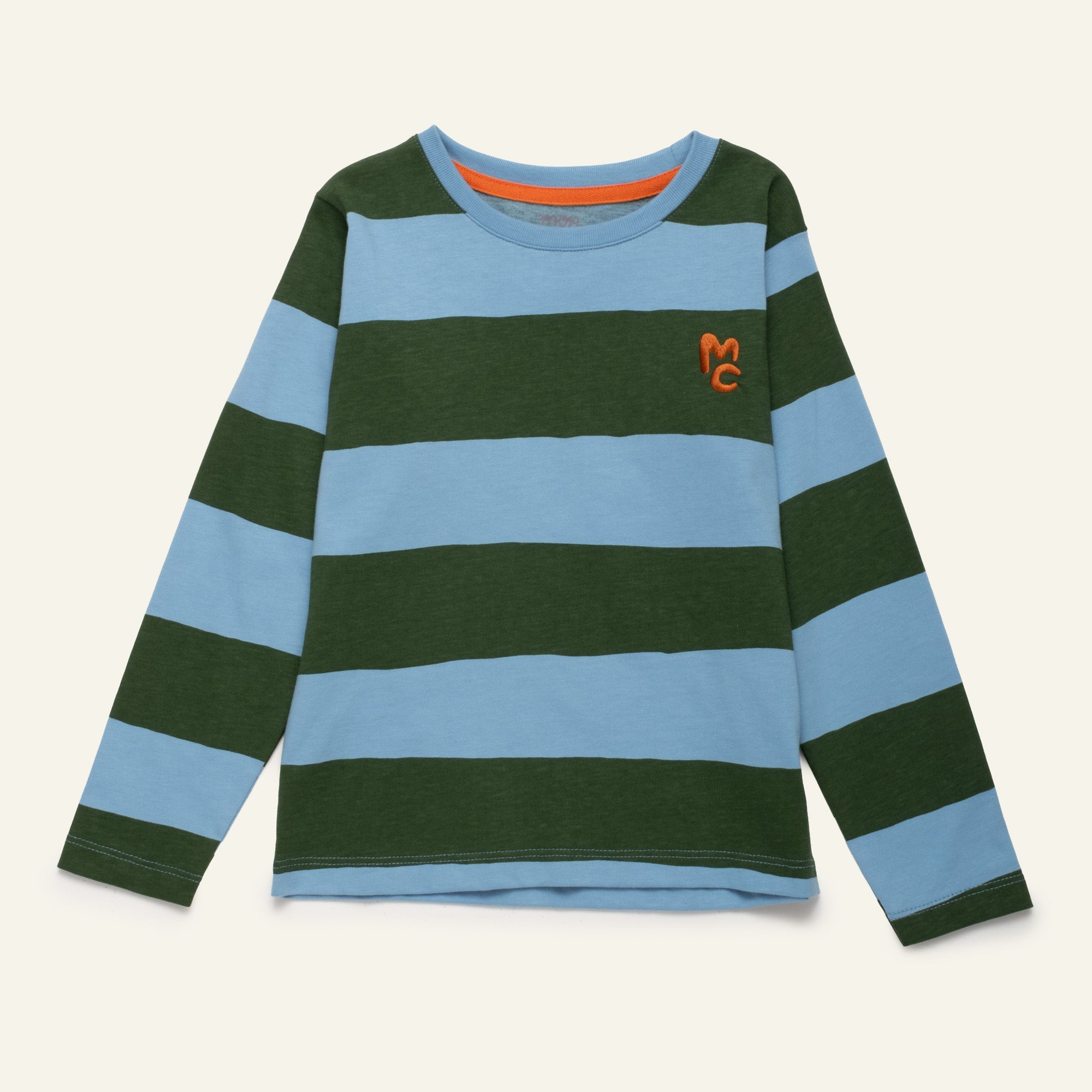 Blue & Green Rugby Stripe Long Sleeve T-shirt