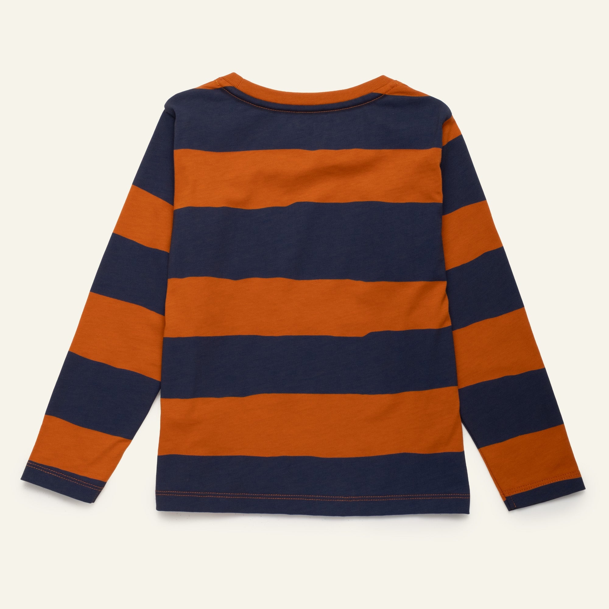 Chestnut & Navy Rugby Stripe Long Sleeve T-shirt