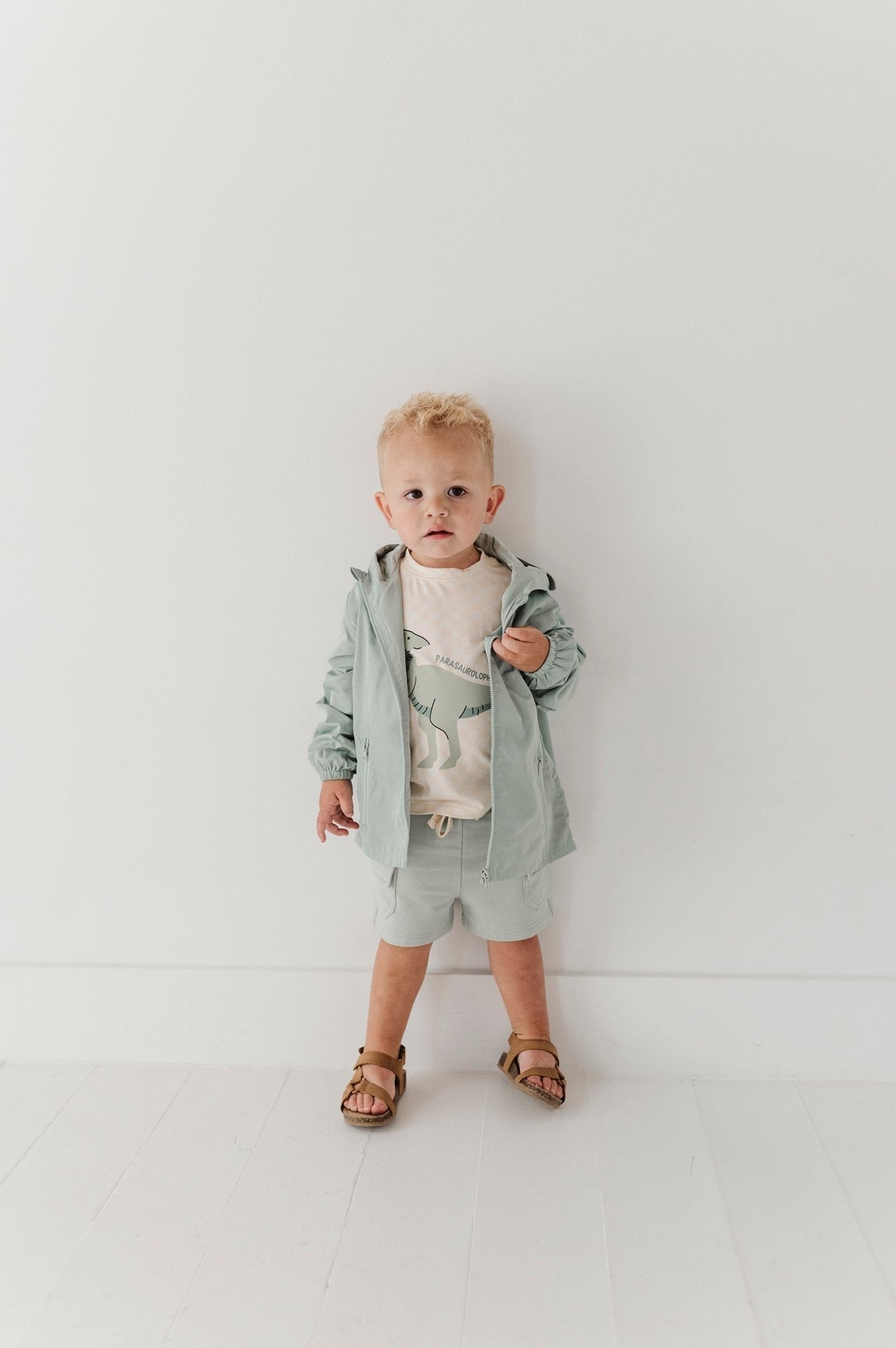 Light-weight Windbreaker In Aqua Grey