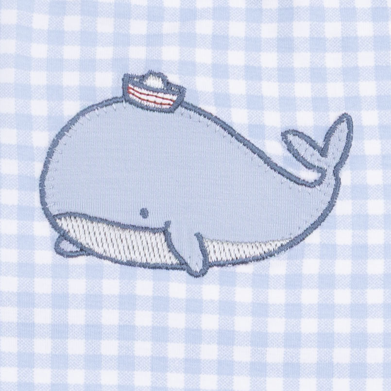Bubbly Sailor Whales Blue - Sleeveless Jon Jon