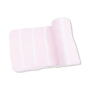 Chenille Blanket - Pretty Pink & Ivory Stripe