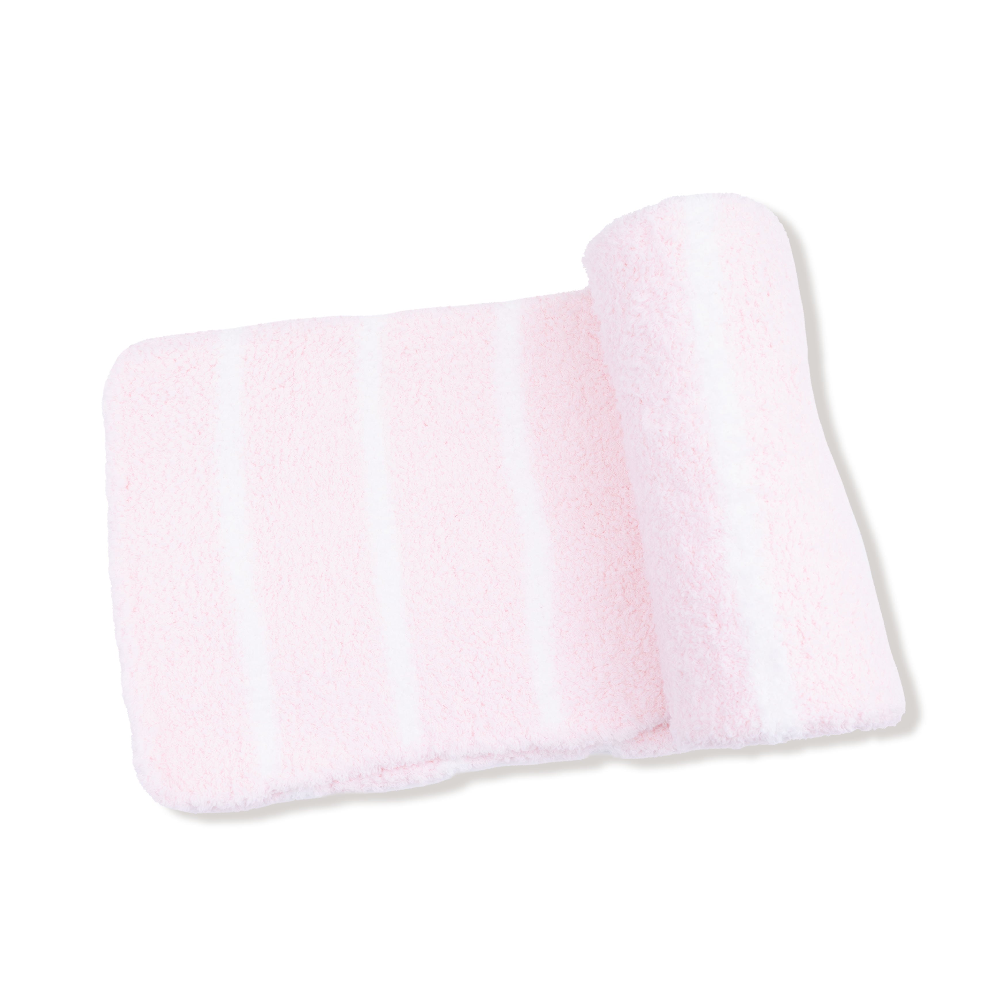 Chenille Blanket - Pretty Pink & Ivory Stripe